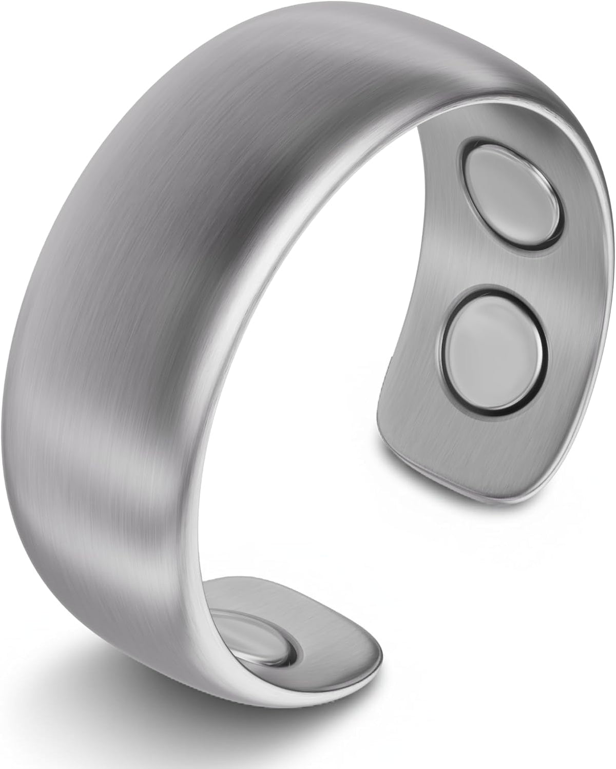 ® Magnetic Ring - Elegant Stainless Steel Ring - Magnet Rings for Men (Brushed Silver | Size: 8)