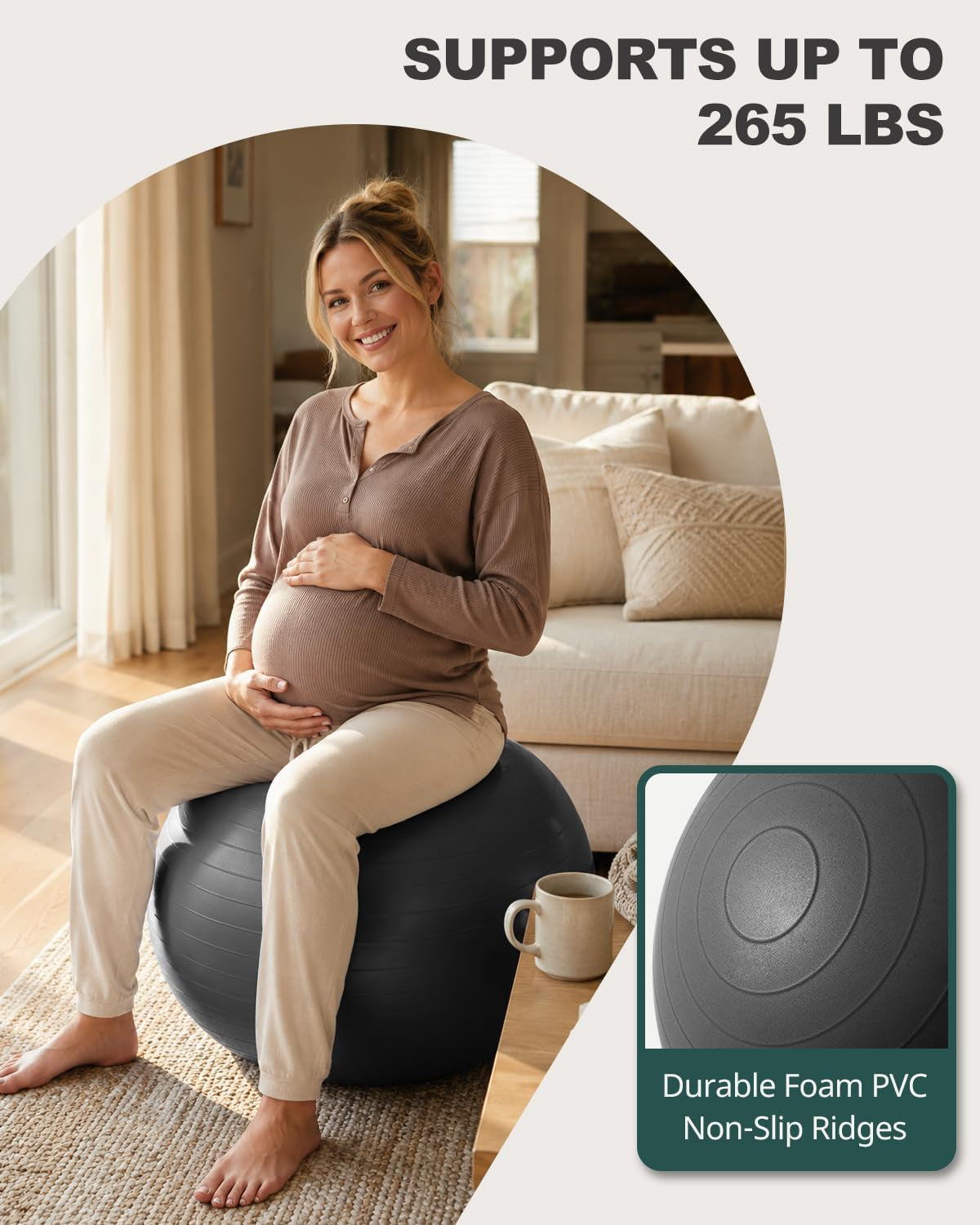 Yoga Ball for Exercise, Pregnancy, Exercise Ball, Pump Included