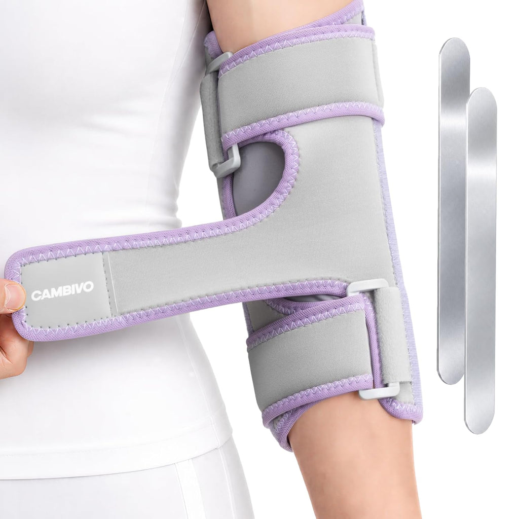 Elbow Brace Support for Sleeping, Removable Metal Stabilizers