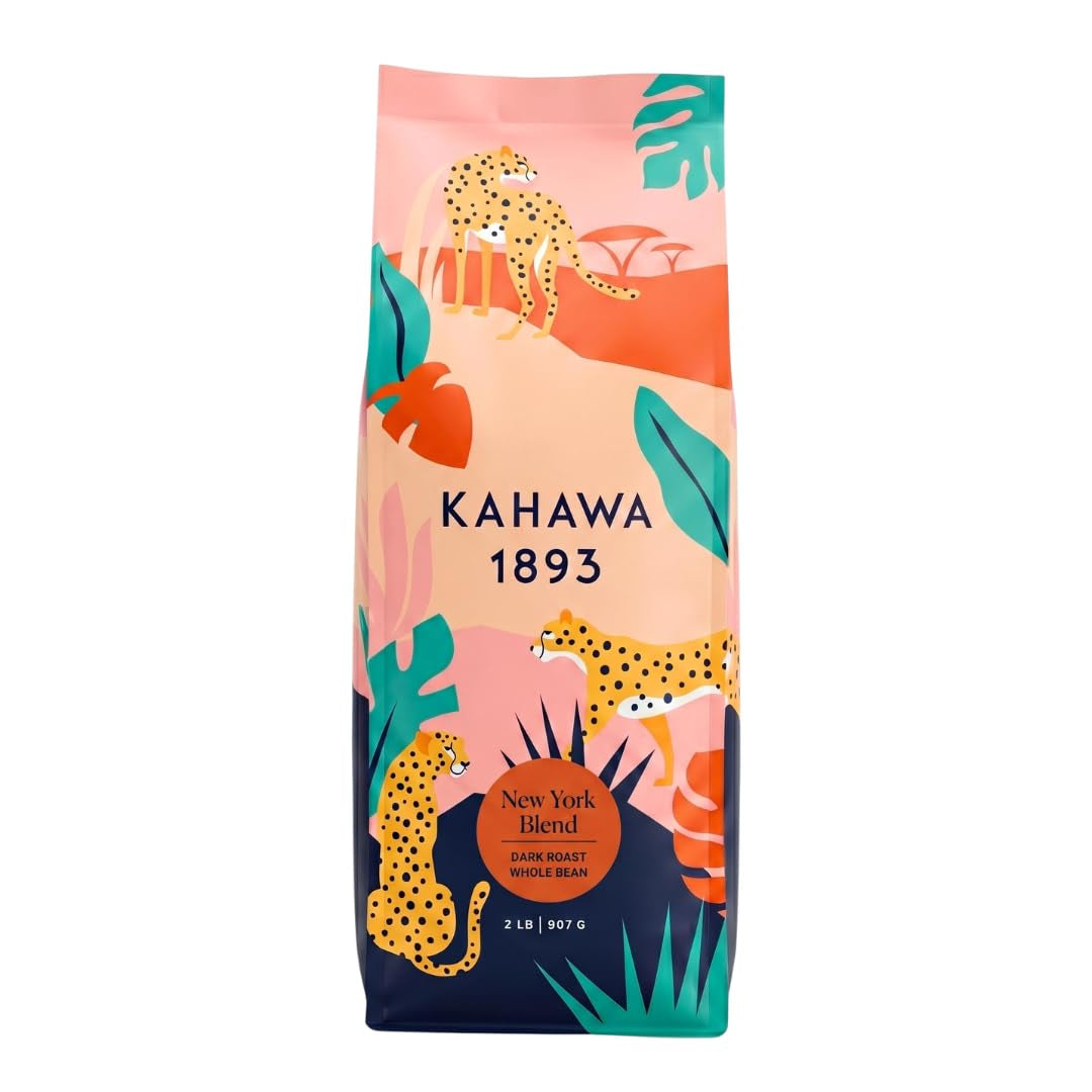 Whole Beans Coffee Dark Roast New York Blend 2 LB - as Seen on Shark Tank, Low Acid, High Antioxidants, Naturally High in Caffeine, Organically Grown, Ethically & Sustainably Sourced