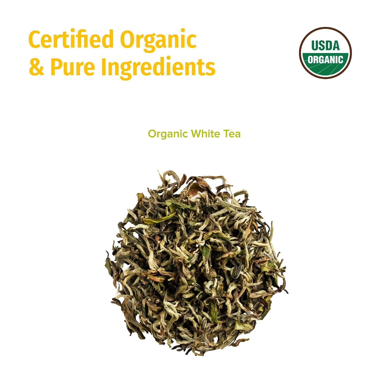 Organic White Tea Loose Leaf - USDA Certified Organic from a Family Farm in the Himalayas - Award-Winning Premium Tea Leaves to Enjoy Hot or Cold – 3.5Oz /100G (White Prakash)