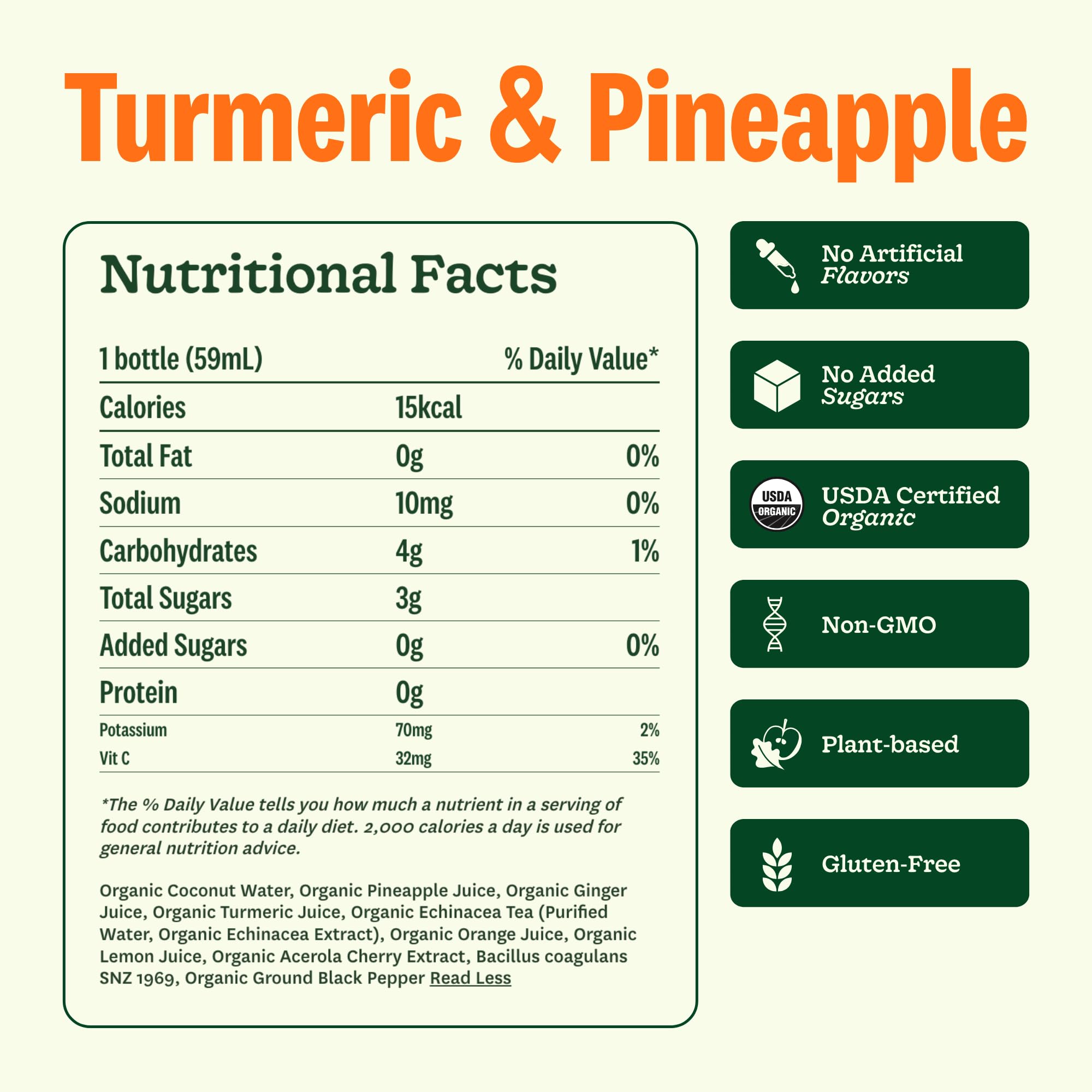 Suja Organic Immunity Defense Shot (20 Pack) with Turmeric and Ginger | Immunity Boost & Support | Functional Shots | Cold-Pressed Juice with Live Probiotics | Plant-Based & Gluten-Free (20 Pack)