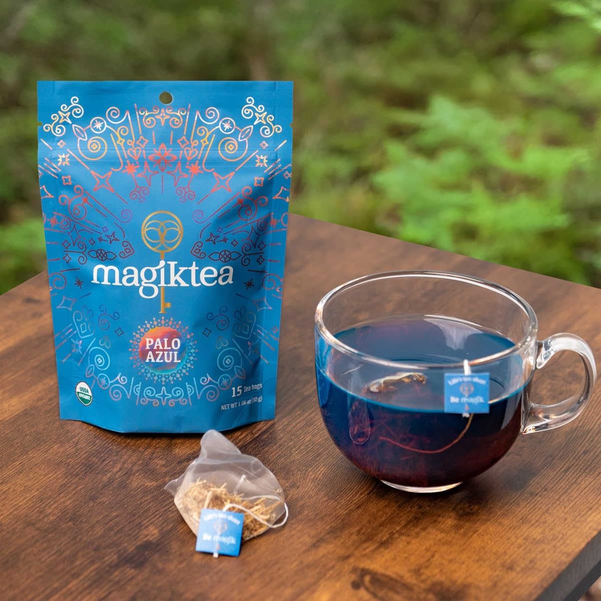 Magiktea, Palo Azul, 15 Plant-Based Tea Bags, USDA Organic, Kidneywood, Caffeine-Free