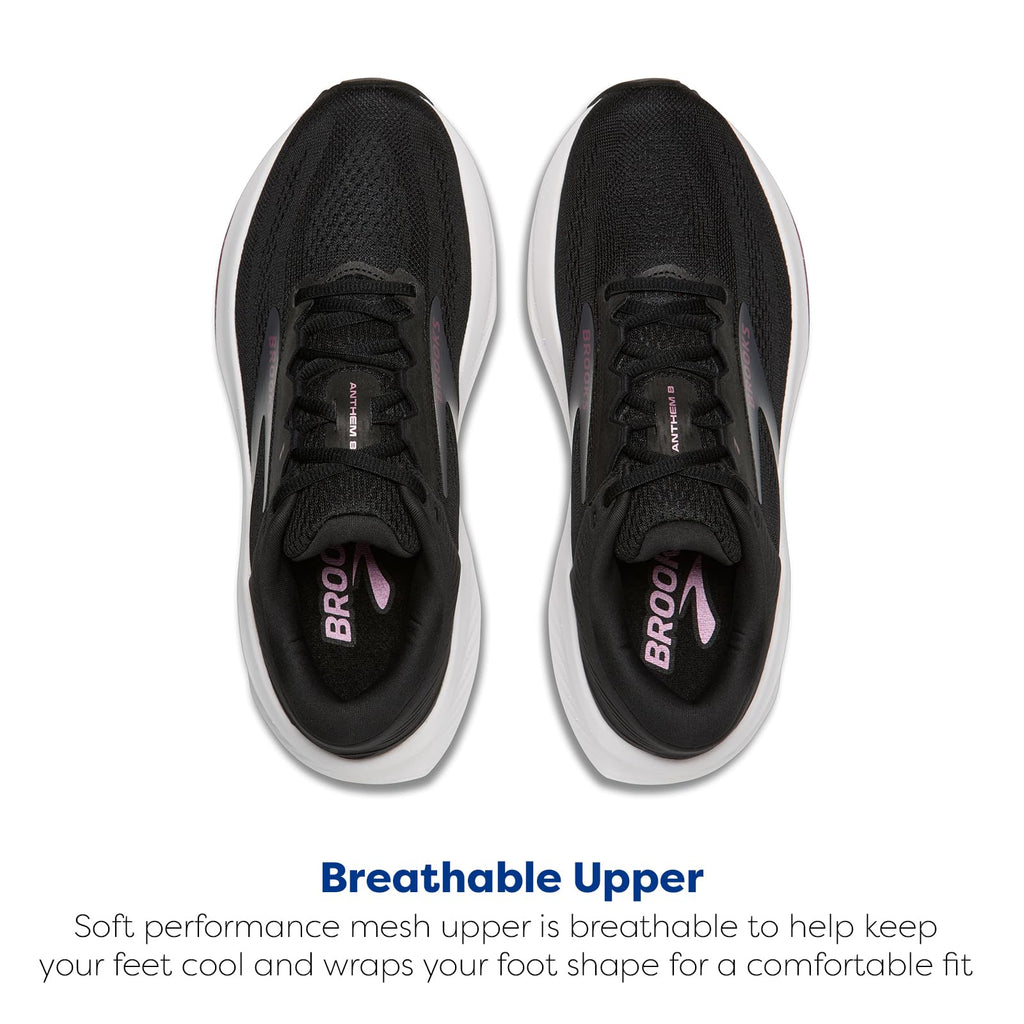 Brooks Women’s Anthem 8 Neutral Running Shoe - Black/Ebony/Metallic - 9 Medium