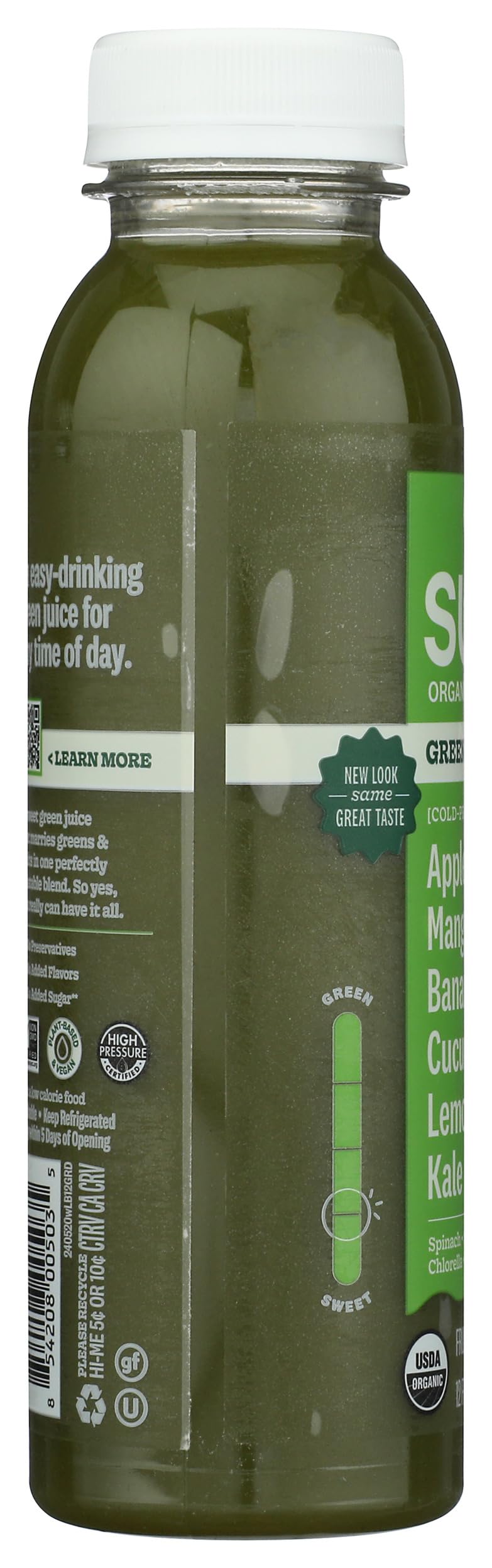 Suja Green Delight Organic & Cold Pressed Fruit and Vegetable Juice Smoothie, 12 Fl Oz Bottle