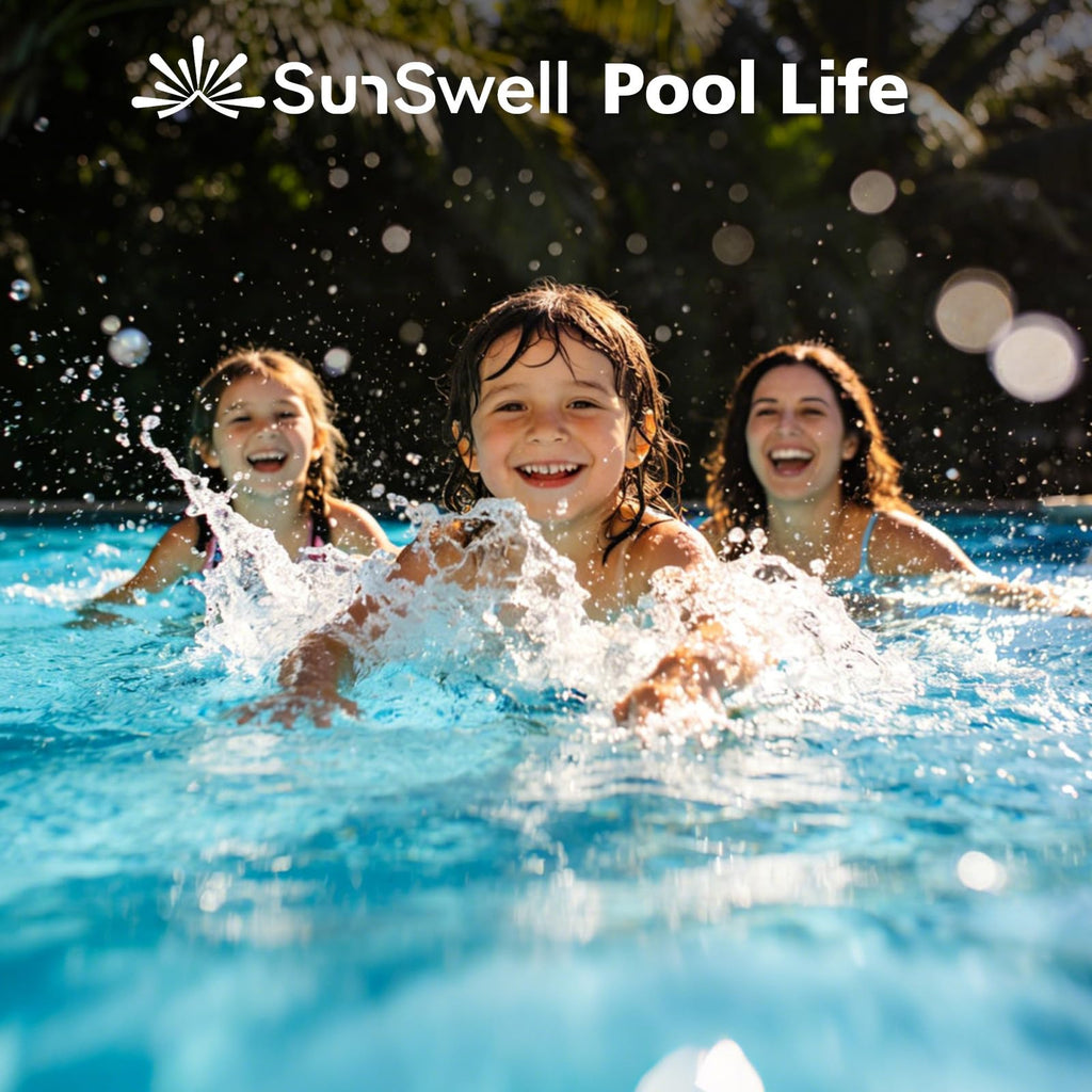 SunSwell 18' x 9' x 47" Rectangular Above Ground Pool Set with Removable Ladder and Filter Pump, Large Swimming Pool for Backyard, Gray