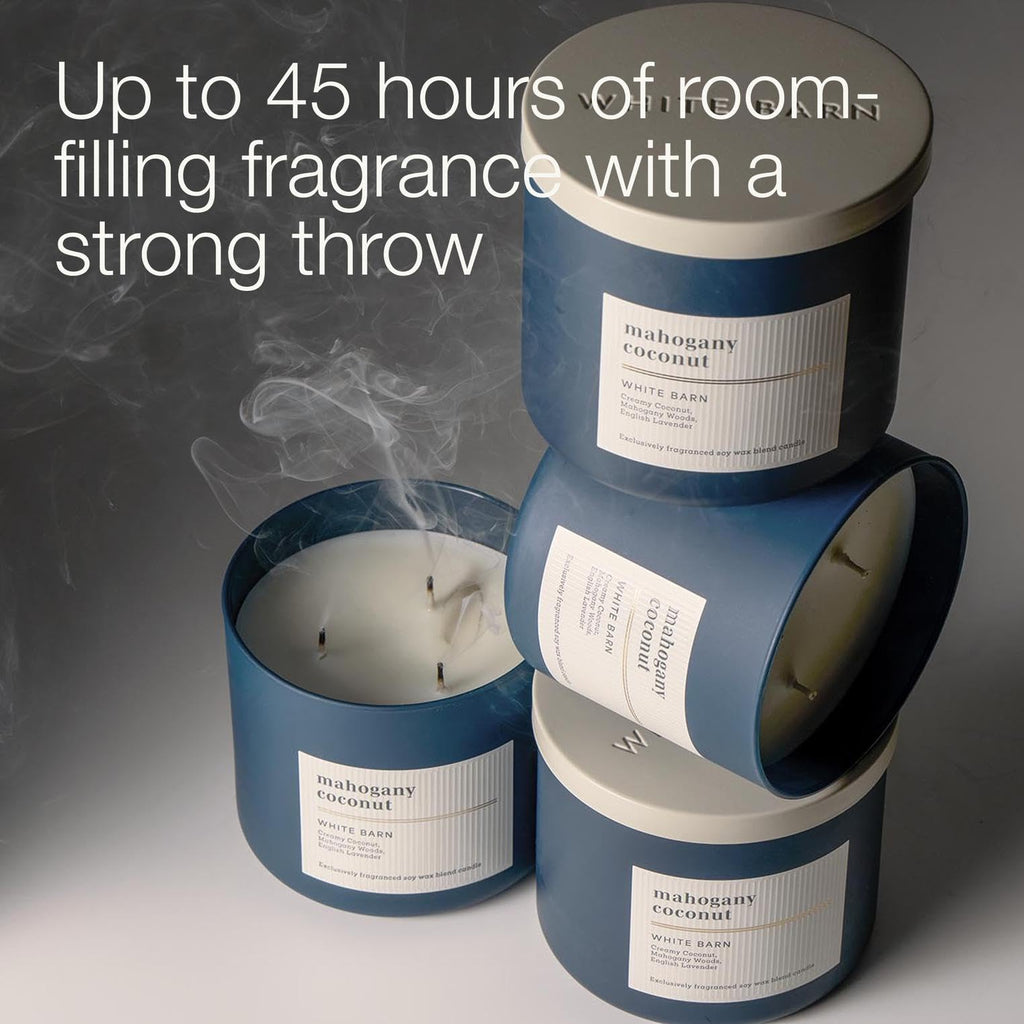 Bath & Body Works 3-Wick Candle, Mahogany Coconut Candle, Strong Throw, Long-Lasting Burn Up to 45 Hours, Exclusively Fragranced Soy Wax Blend, 14.5 oz - 2 Pack