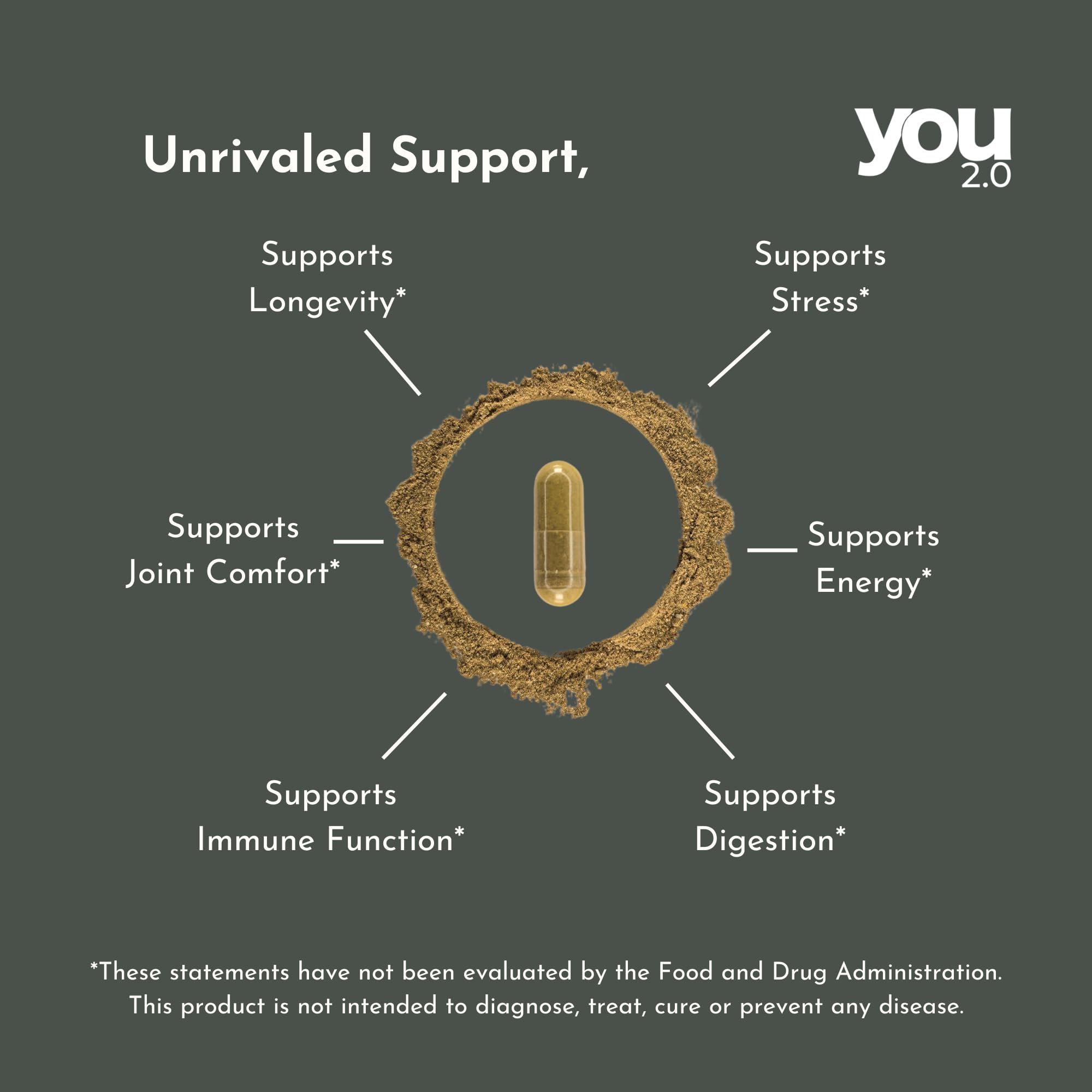 YOU 2.0 Powerhouse Superfood with Seamoss, Shilajit, Ashwagandha, Berberine, Maca, Black Seed Oil, Turmeric, Vitamin C, D, B12, K2 - Moringa, Apple Cider, Made in USA for Overall Health & Immunity