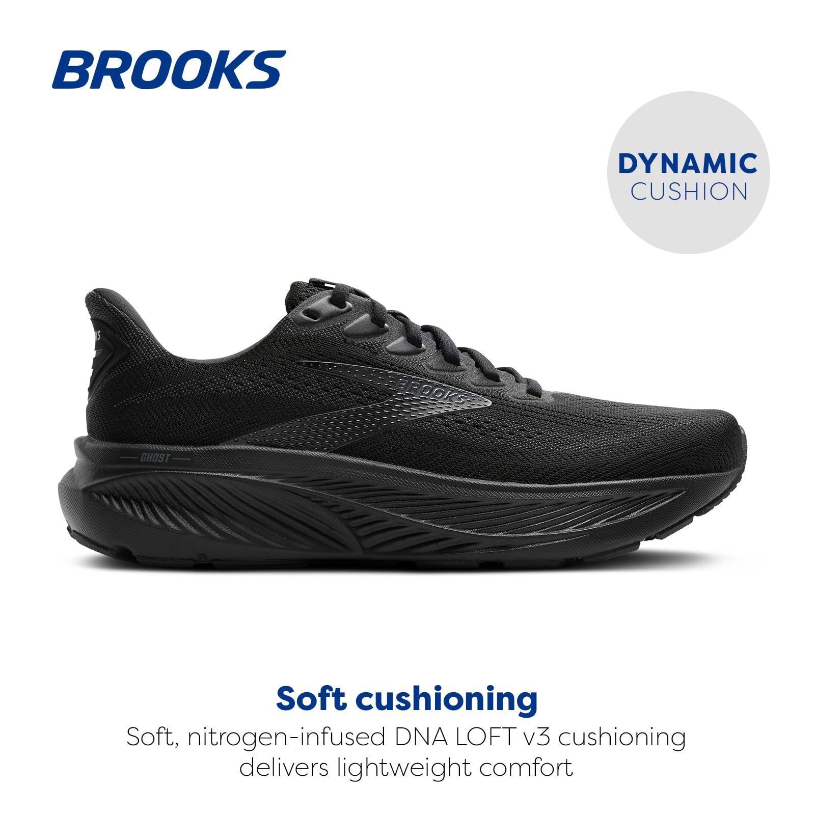 Brooks Men’s Ghost 17 Neutral Running Shoe - Black/Black/Ebony - 11 X-Wide