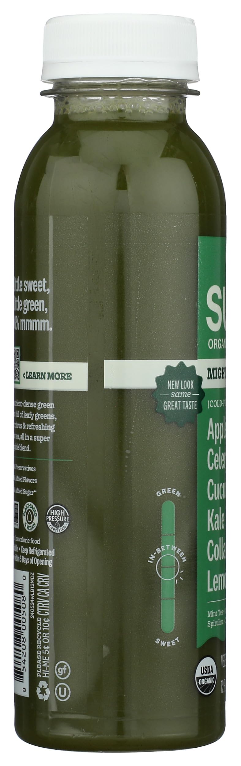 Suja Organic Mighty Dozen, Celery, Cucumber, Kale, Collard Greens, Apple, 12 Fl Oz Bottle