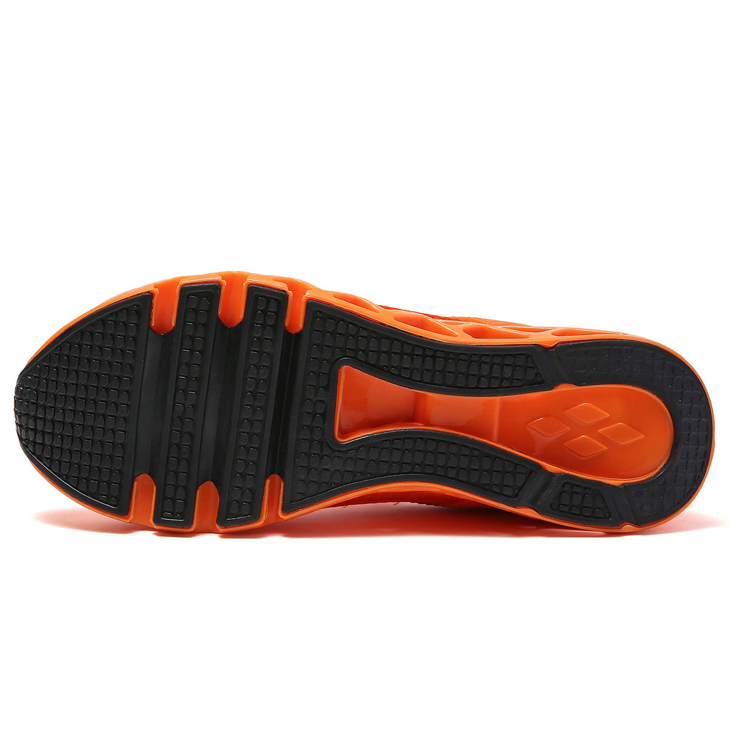 FRSHANIAH Sneakers for Men Slip On Casual Sport Running Shoes Athletic Tennis Walking Shoes Breathable Fashion Gym Runner Jogging Shoes Orange Size 8