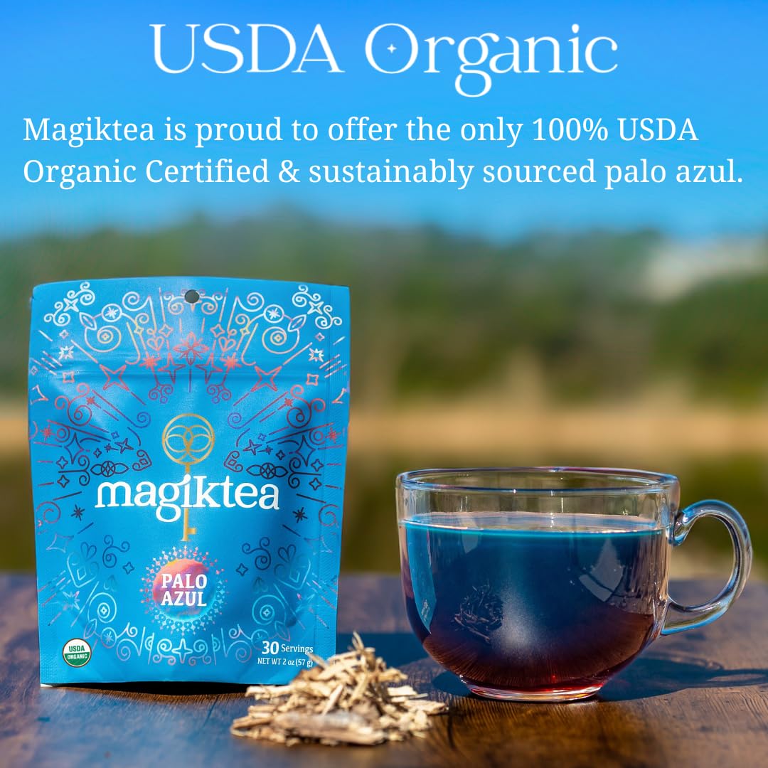 Magiktea Palo Azul, Loose Tea 5 oz (75 cups), USDA Organic, Kidneywood, Caffeine-Free