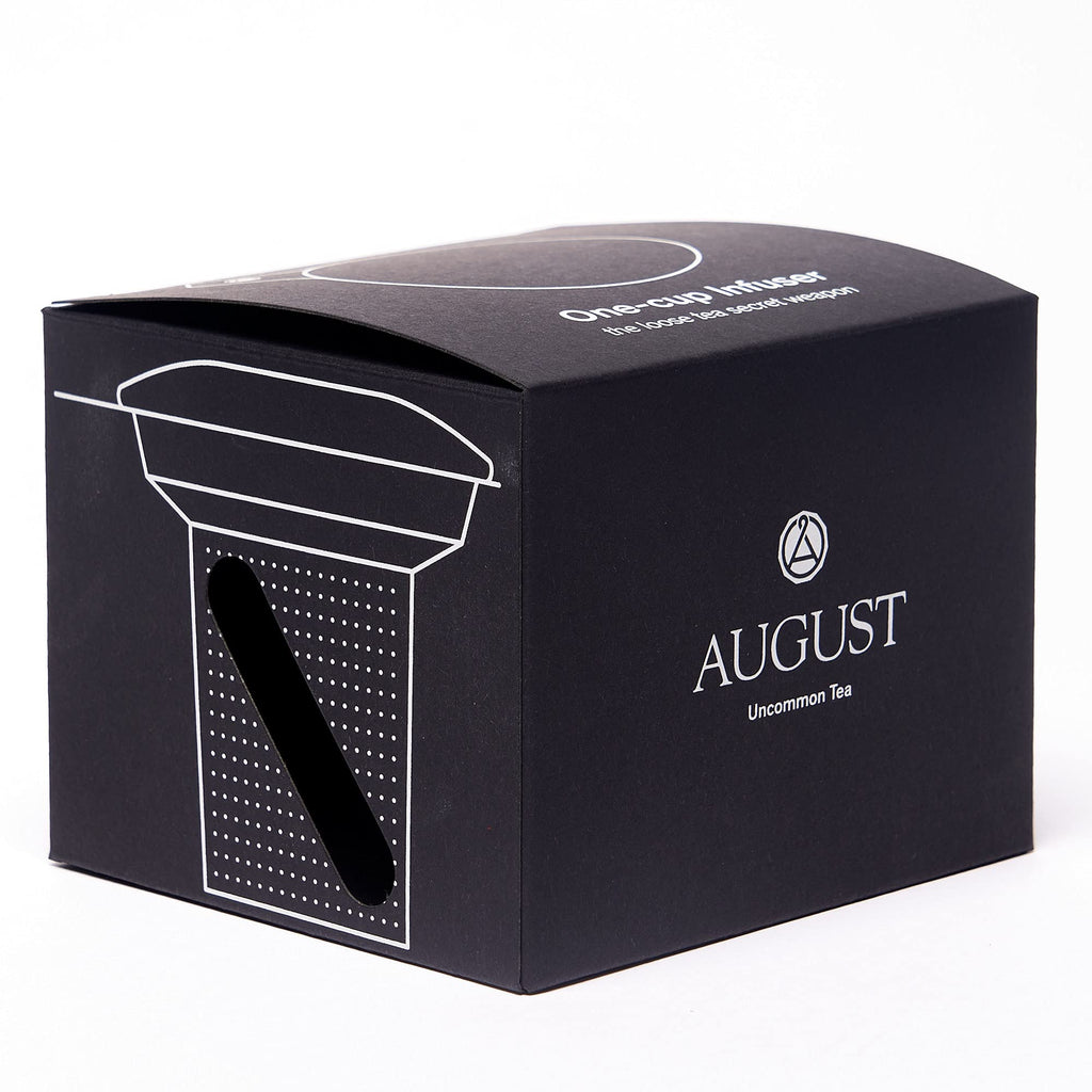 August Uncommon Tea Infuser – 18/8 Stainless Steel Mesh Tea Strainer with Silicone Lid – Extra Fine BPA Free Loose Leaf Tea Filter – Fits Most Mugs and Teapots (L 4.25" x W 4.125" x H 3.5)