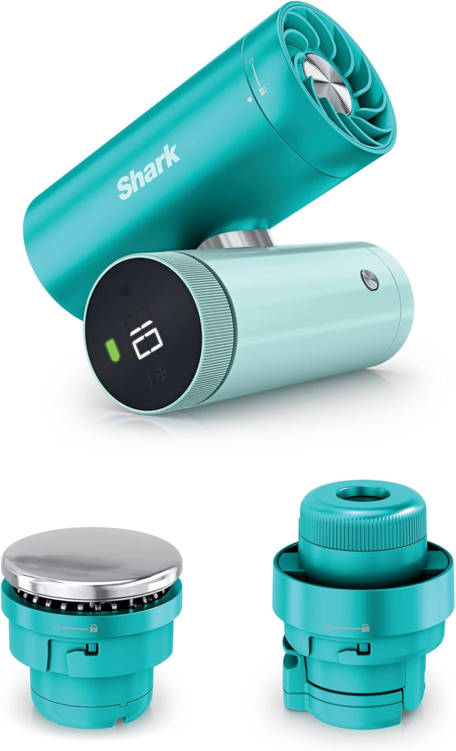 Shark Chillpill – the Only 3-In-1 Personal Cooling System with Fan, Instachill Cooling Plate & Dry-Touch Mist – Portable, Handheld, Drops Skin Temp up to 16°F, 10 Speeds, Glacier, FA022BL