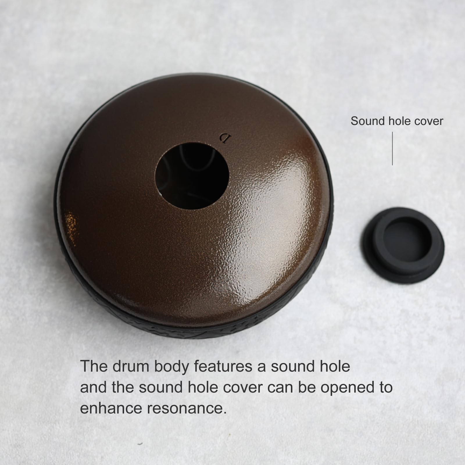 Steel Tongue Drum 6 Inch 11 Notes D Major – Rain Drum Style Calming Sound Healing Instrument for Meditation, Relaxation & Yoga – Easy for Beginners with Full Accessories Gift Set(Chocolate Brown)