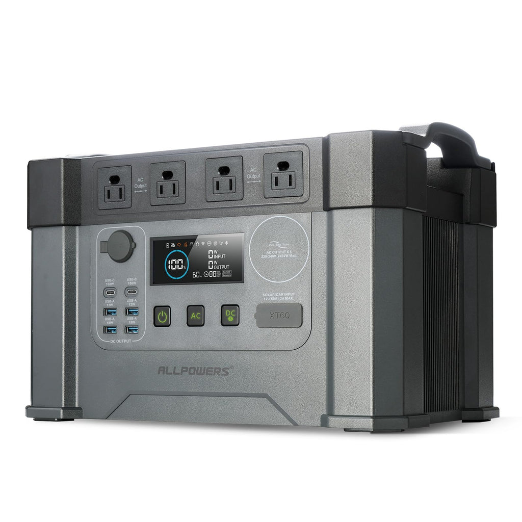 ALLPOWERS S2000 PRO 2400W(4000W peak)/1451Wh Portable Power Station,4x2400W AC Outlets, Solar Generator,MPPT 1000W Max,UPS<15ms,Electric Generator for Home Backup,RV,Camping or Outdoor Use