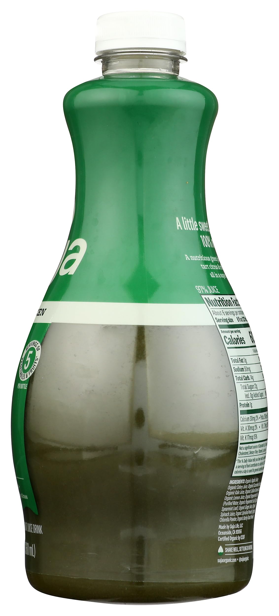 Suja Organic Mighty Dozen Cold Pressed Juice Drink, With Apple, Celery, Cucumber, Kale and Collard Greens, 46 fl oz Bottle