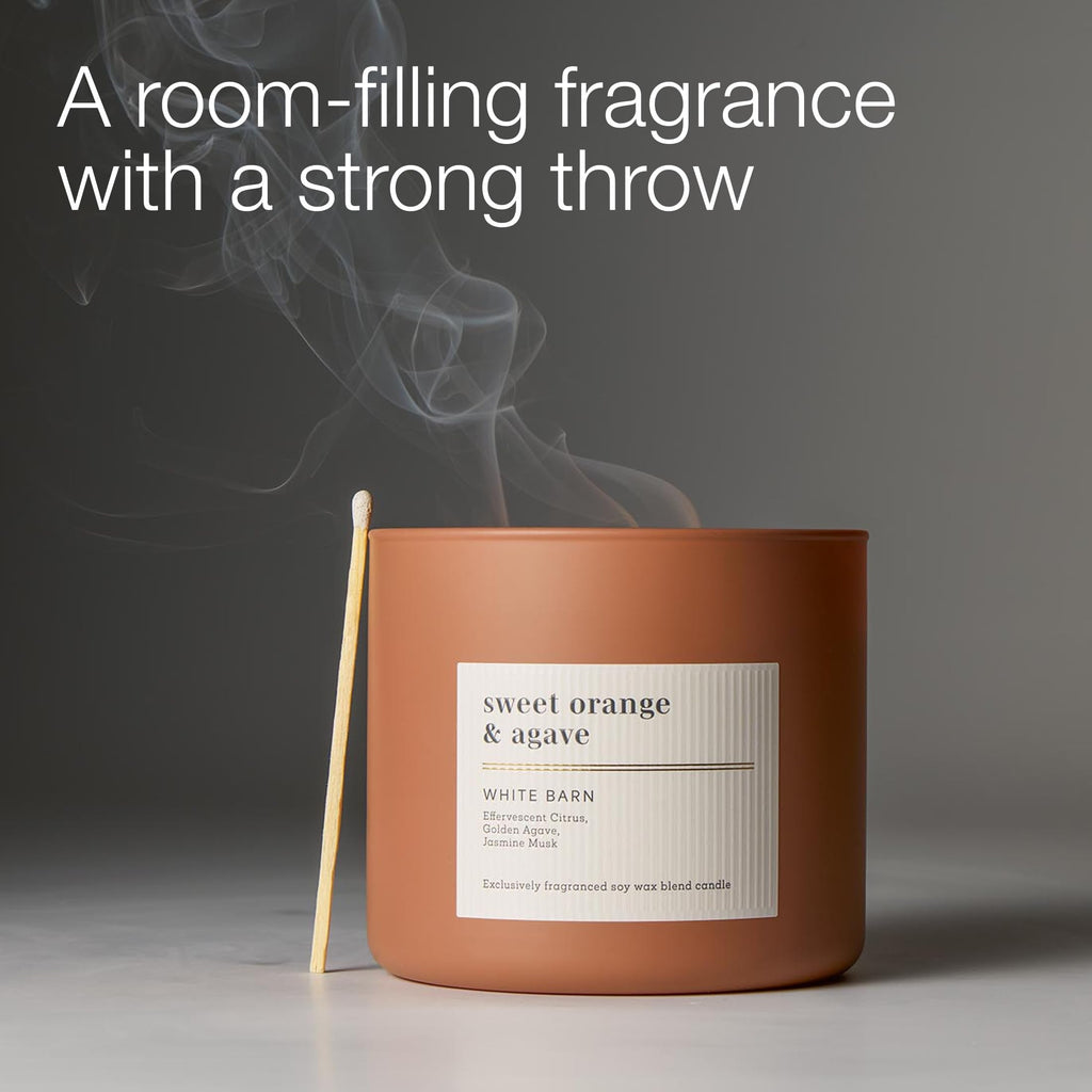 Bath & Body Works 3-Wick Candle, Sweet Orange & Agave Citrus Candle, Strong Throw, Long-Lasting Burn Up to 45 Hours, Exclusively Fragranced Soy Wax Blend, 14.5 oz - 1 Pack