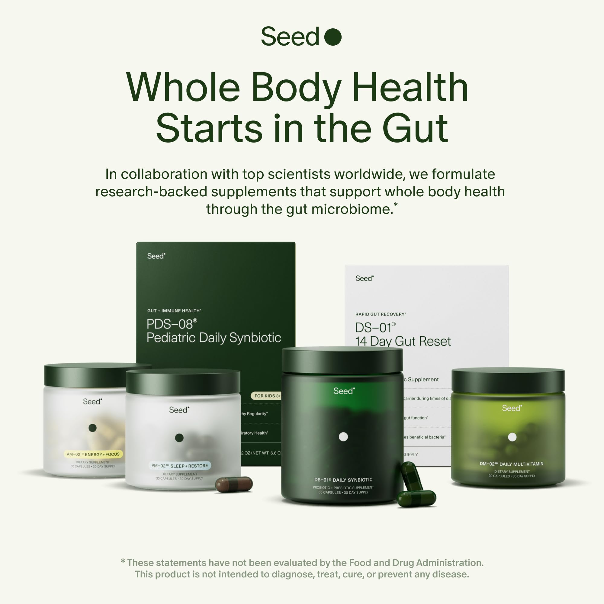 Seed DM-02 Daily Multivitamin - 100% DV Essential Vitamins and Minerals for Women & Men - Helps Fill Daily Nutrient Gaps - Immune, Bone, Hair, Skin & Nails Health - Vegan - 30 Capsules (30-Day Supply)