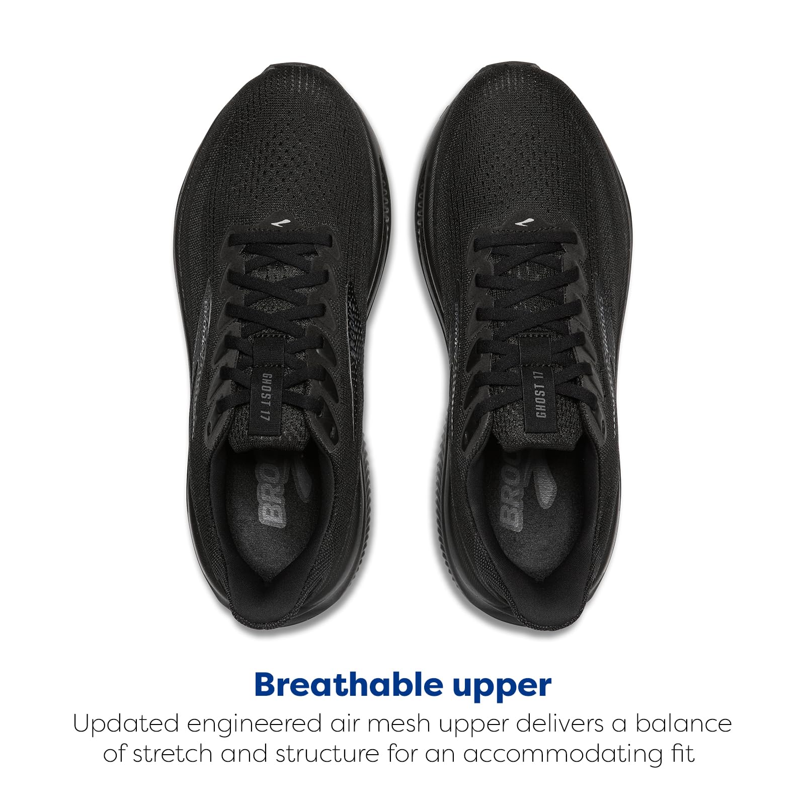Brooks Men’s Ghost 17 Neutral Running Shoe - Black/Black/Ebony - 11 X-Wide