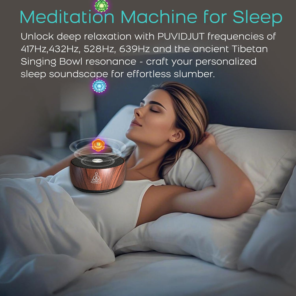 PUVIDJUT Sound Frequency Machine,Meditation Generator Instrument,Tone Device Tools - Solfeggio Frequencies Bath for Yoga, Mindfulness, Vibration System of Chakra Balancing, 5 Tones, 3 Timers