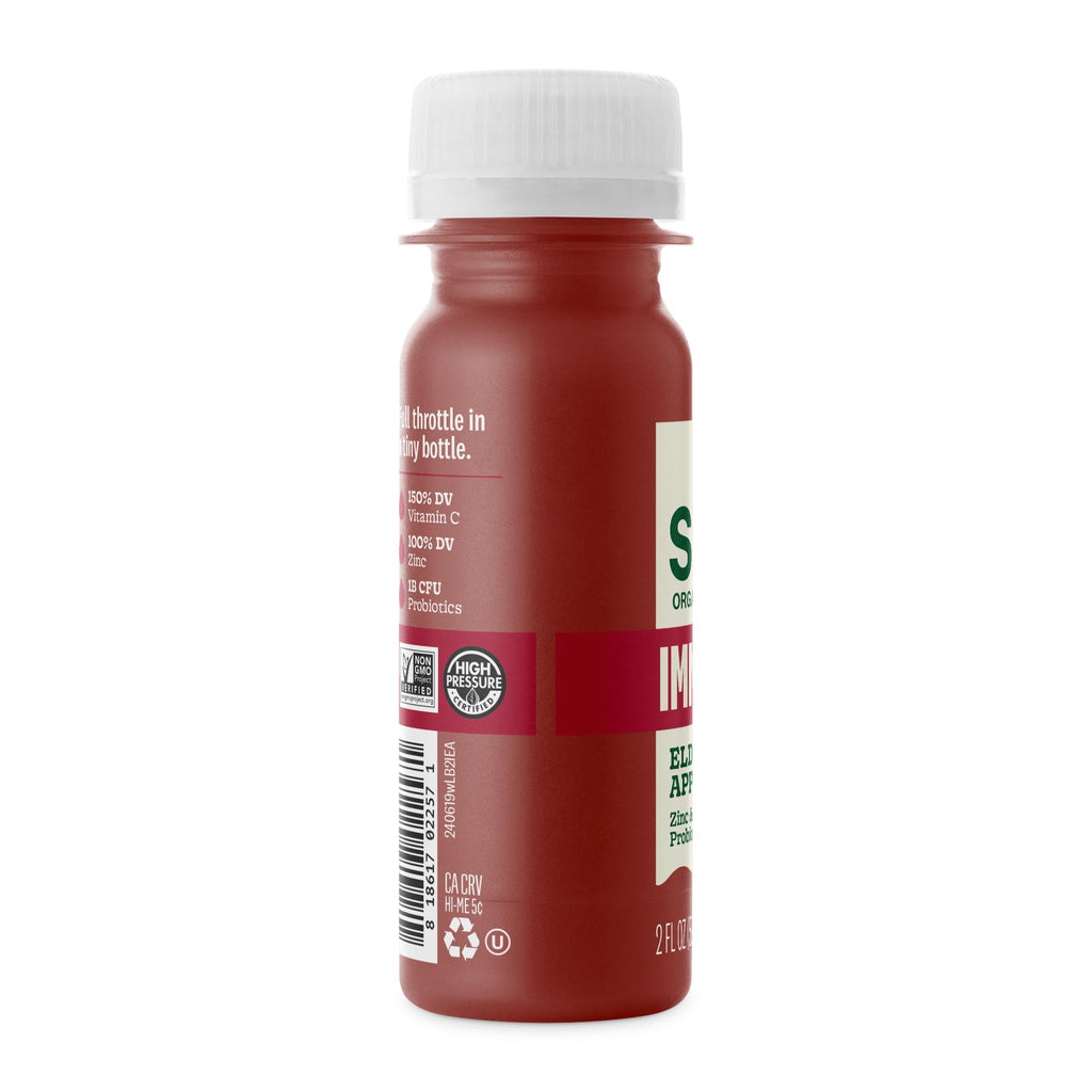 Suja Organic Immunity Elderberry Shot with Elderberry, Turmeric, & Ginger, Immunity Support, Functional Shot, Cold-Pressed Juice with Live Probiotics, Plant-Based & Gluten-Free (2 Fl Oz)