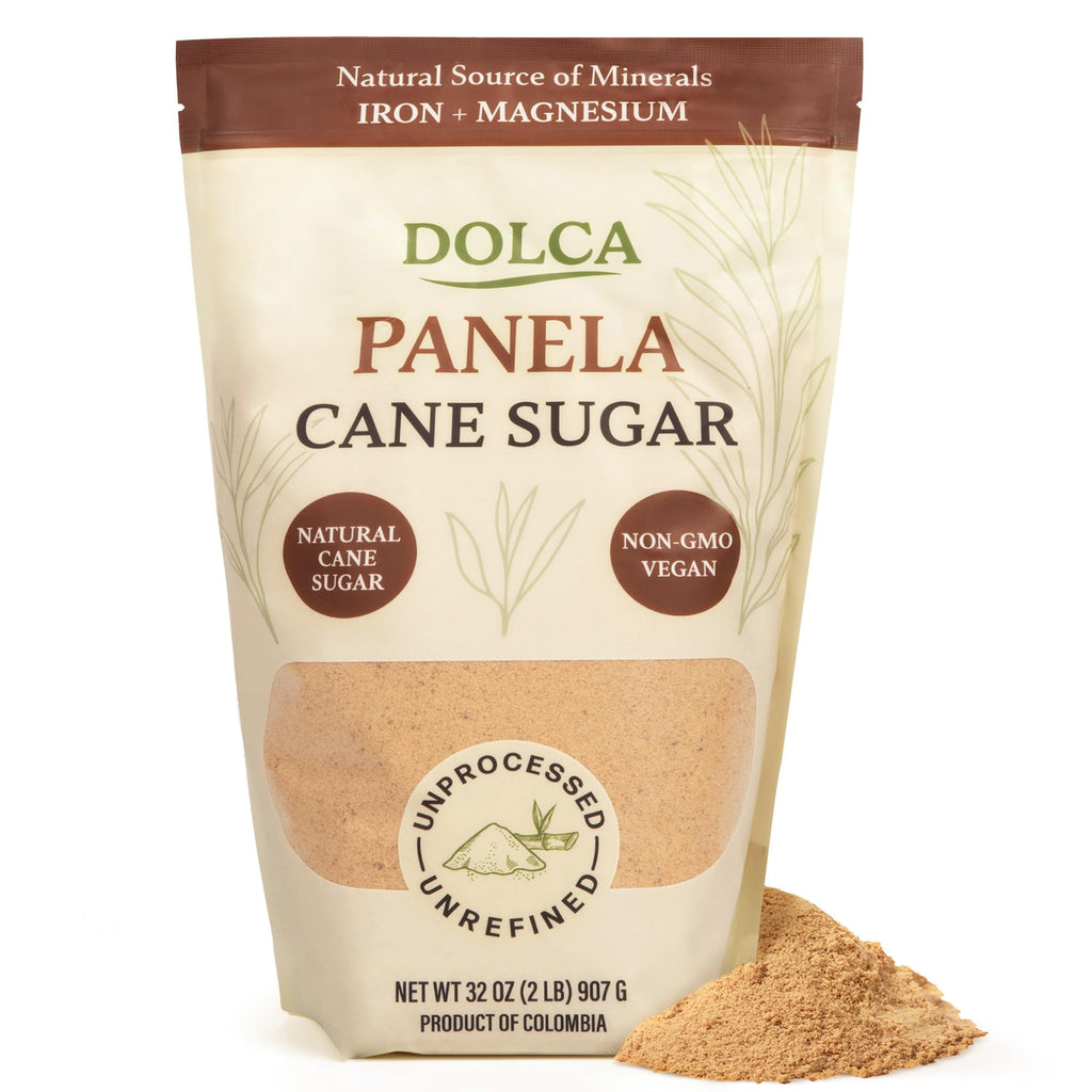 Dolca Panela – Unrefined Cane Sugar from Evaporated Cane Juice – Granulated Panela with Rich Caramel Flavor – 1:1 Replacement for Brown Sugar in Coffee, Tea & Baking