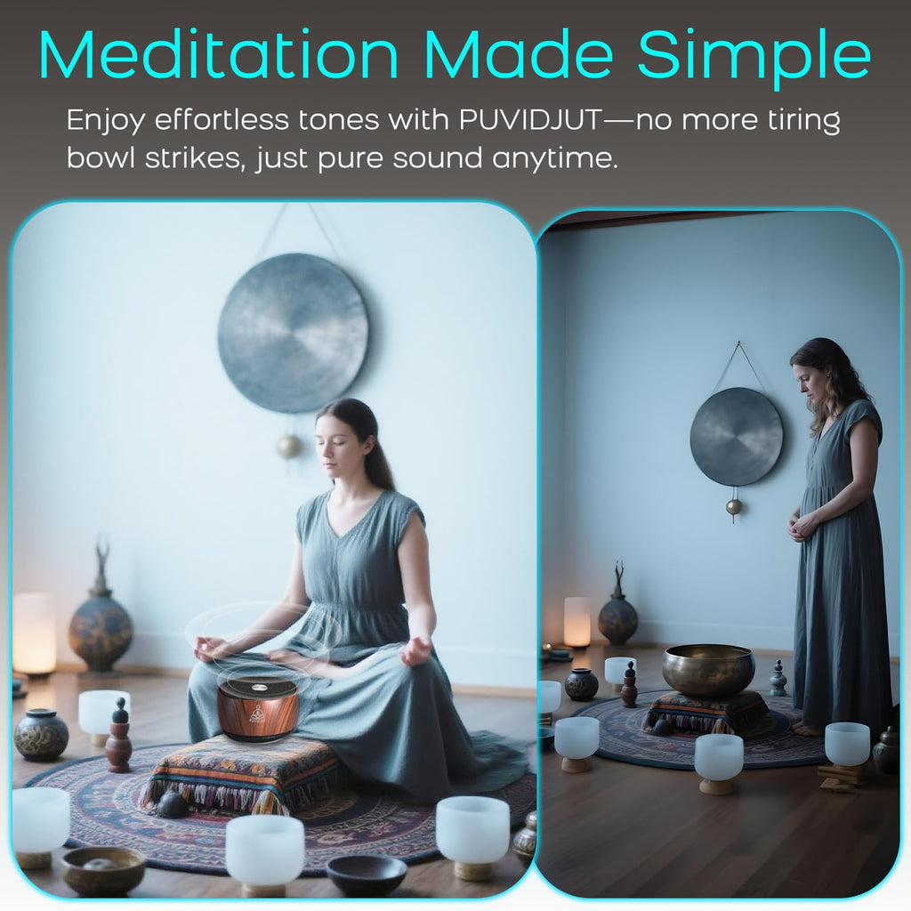 PUVIDJUT Sound Frequency Machine,Meditation Generator Instrument,Tone Device Tools - Solfeggio Frequencies Bath for Yoga, Mindfulness, Vibration System of Chakra Balancing, 5 Tones, 3 Timers