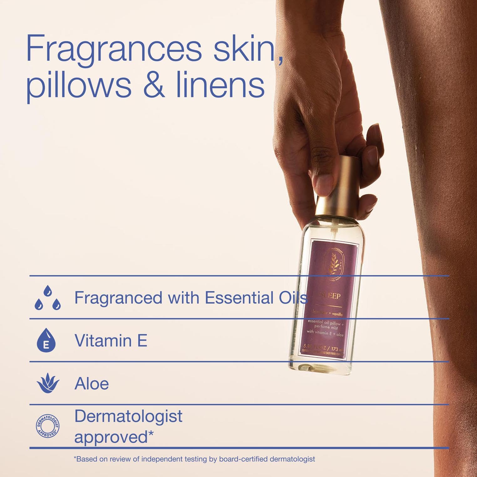Bath & Body Works Aromatherapy Lavender Vanilla Essential Oil Mist, Body Spray with Vitamin E and Aloe, Pillow Spray for Calming Bedtime Relaxation, 5.3 fl oz - 2 Pack