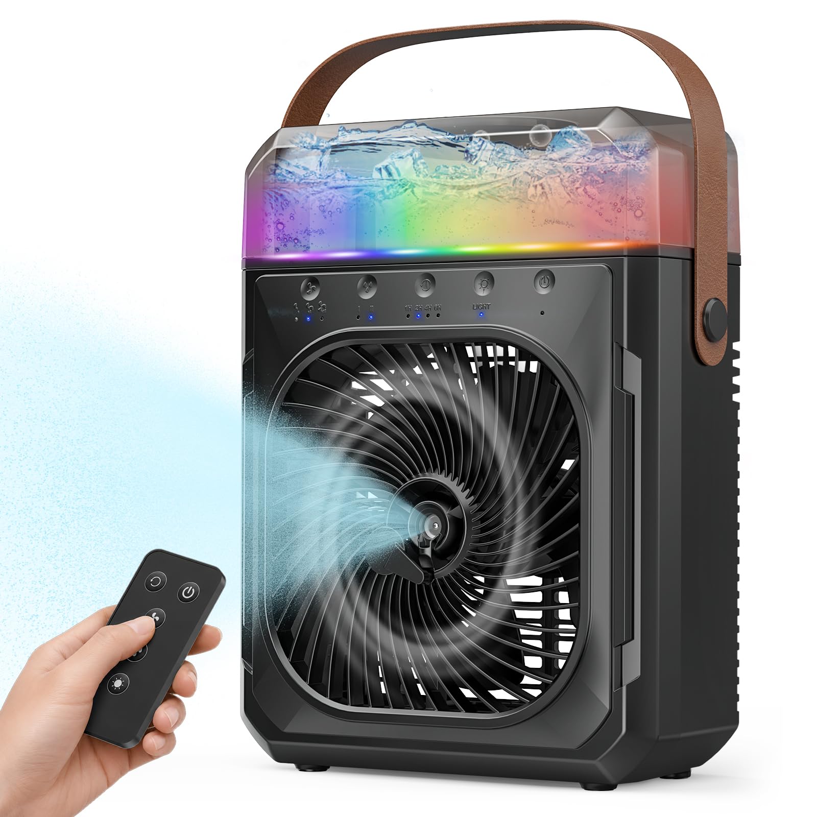 Ausic Misting Fan Portable, 20000mAh Portable Air Conditioners with 1200mL Water Tank, Outdoor Water Cooling Fan for Outside, Perfect Quite Mist Water Spray Fans for Camping Patio Home Bedroom Office