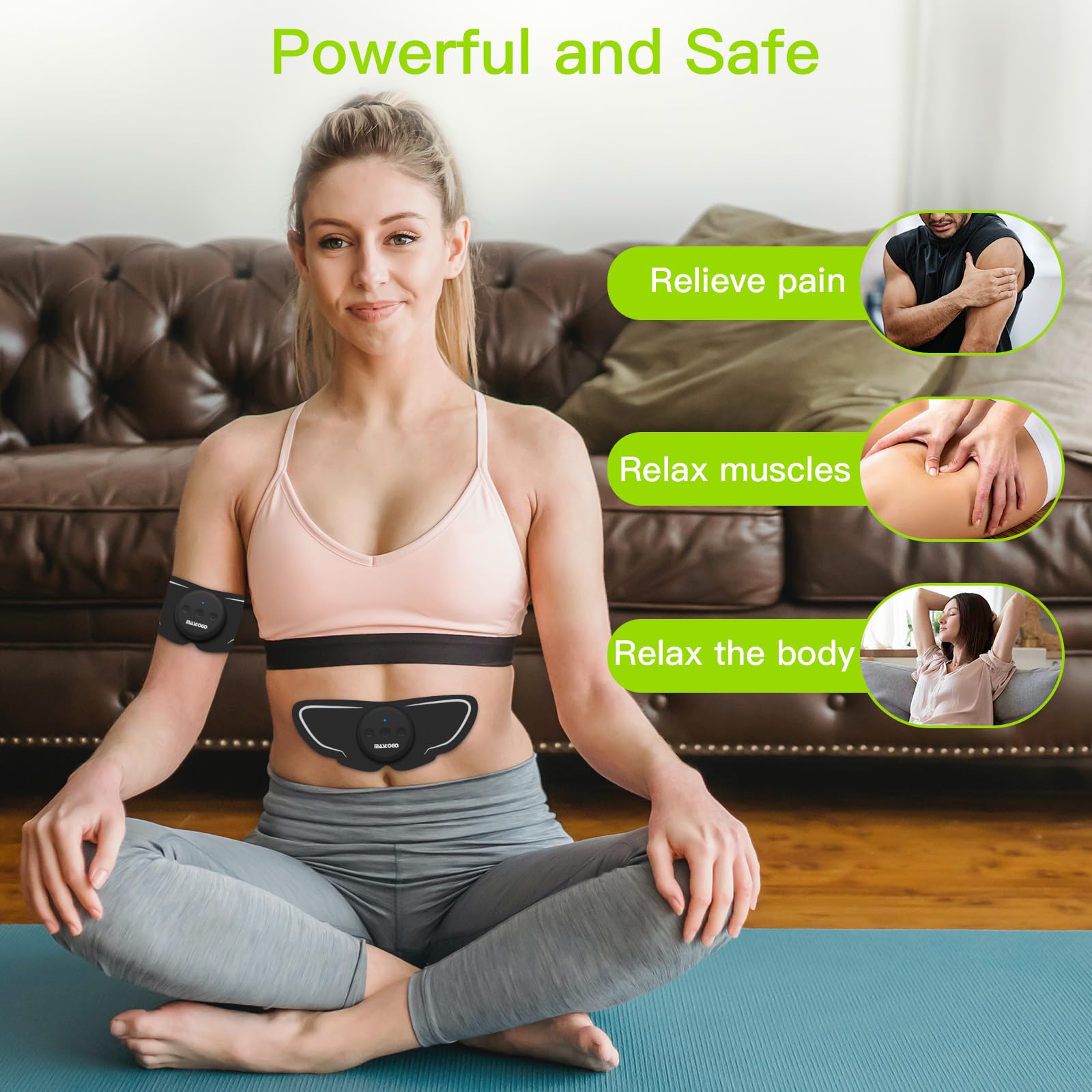 MASTOGO Wireless TENS Unit, Dual Host Muscle Stimulator with APP Control Up to 26 Modes, for Pain Relief, Portable and Rechargeable TENS Unit Muscle Stimulator