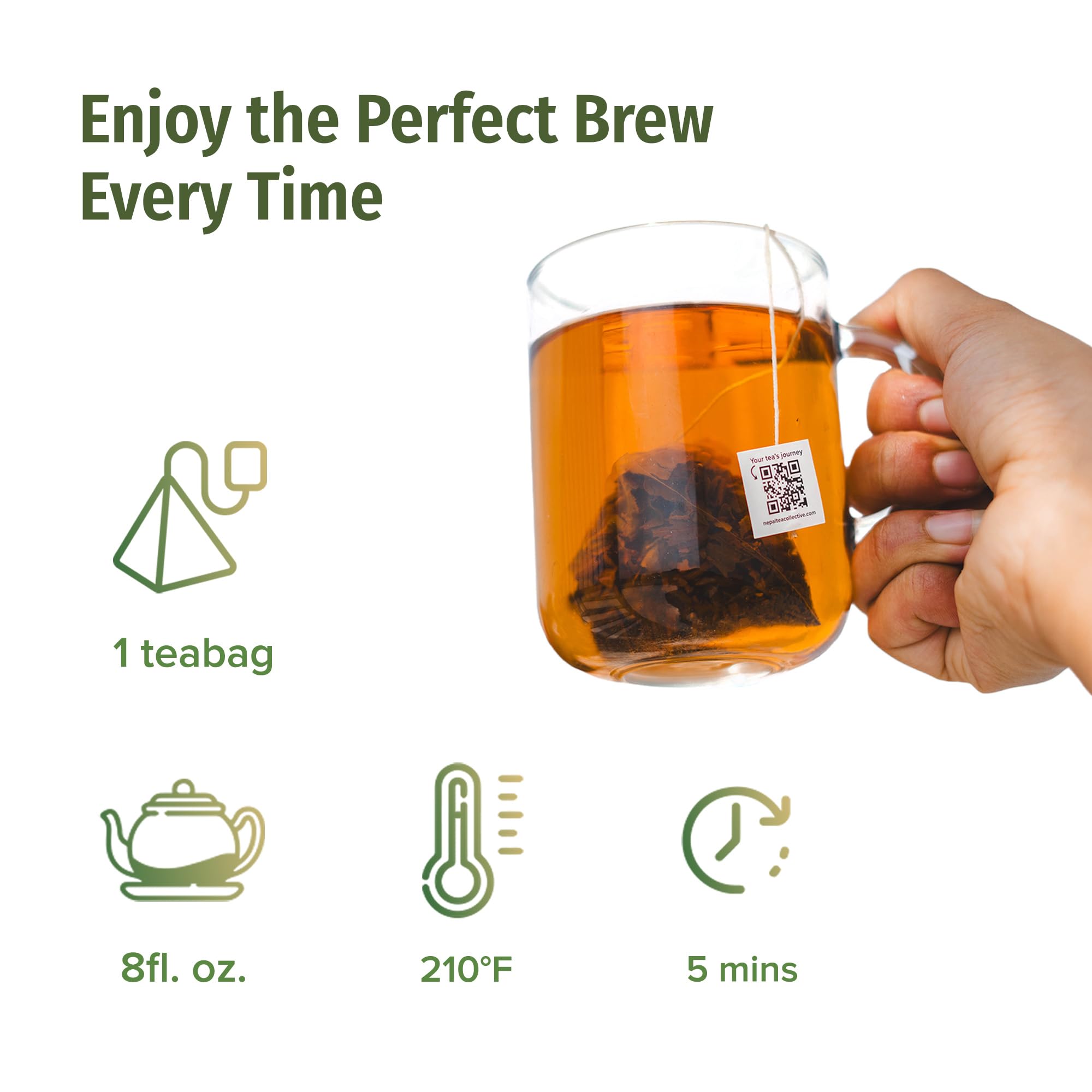 NEPAL TEA Organic Black Tea Bags from the Himalayas - 50 Pyramid Tea Bags in a Resealable Pouch - Single Origin from a Family Farm - Black Tea Bags with Loose Leaf Tea Inside (Himalayan Sunrise)