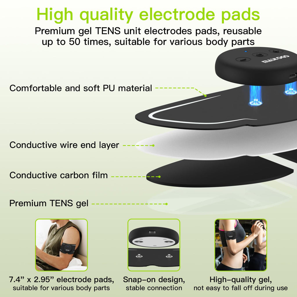 MASTOGO Wireless TENS Unit, Dual Host Muscle Stimulator with APP Control Up to 26 Modes, for Pain Relief, Portable and Rechargeable TENS Unit Muscle Stimulator