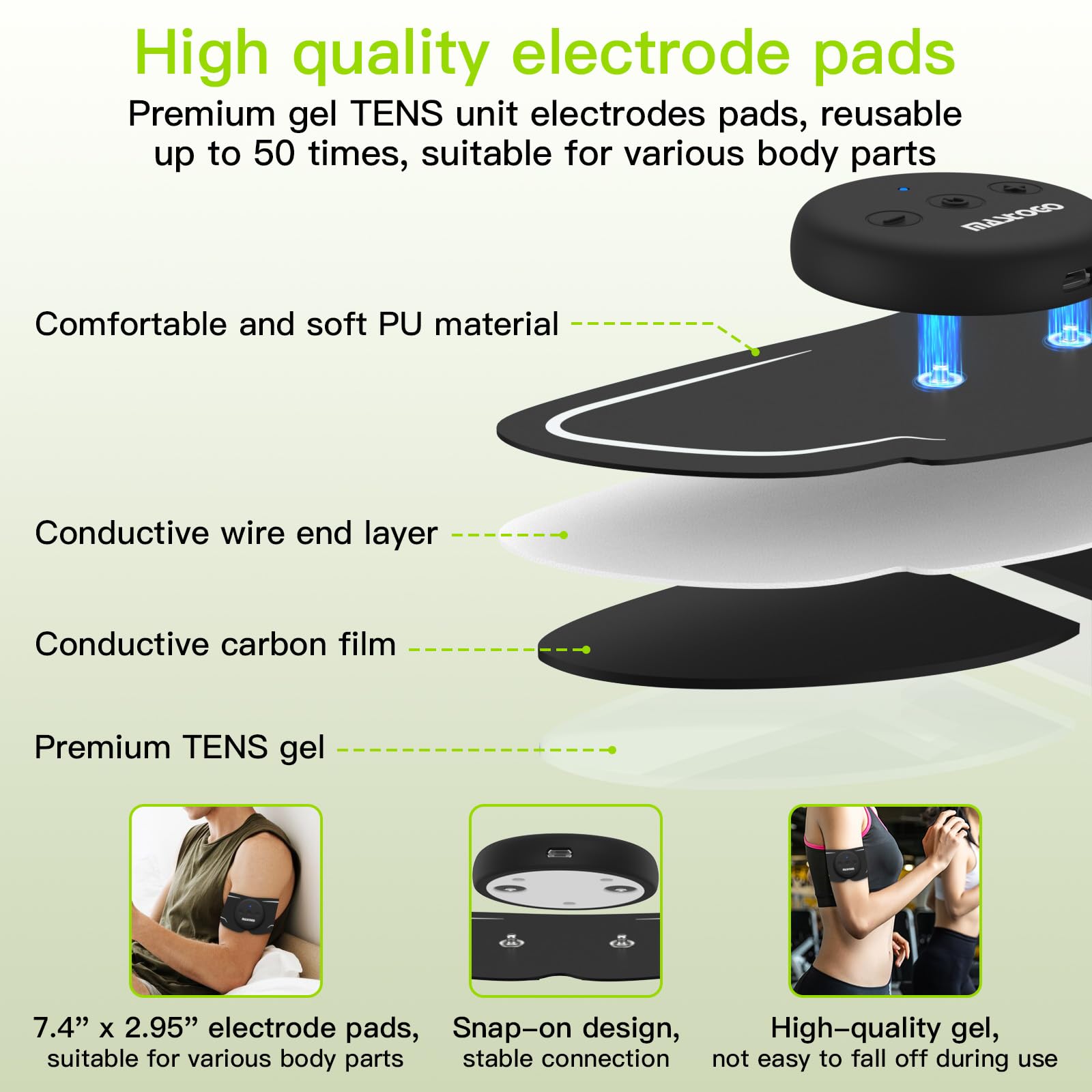 MASTOGO Wireless TENS Unit, Dual Host Muscle Stimulator with APP Control Up to 26 Modes, for Pain Relief, Portable and Rechargeable TENS Unit Muscle Stimulator