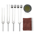 Tuning Forks for Healing Set – Includes 128Hz, 136Hz, 256Hz, 384Hz & Activator, Portable in Red Leather Pouch – Medical Grade Sound Healing Instruments for Chakra, Yoga, and Meditation