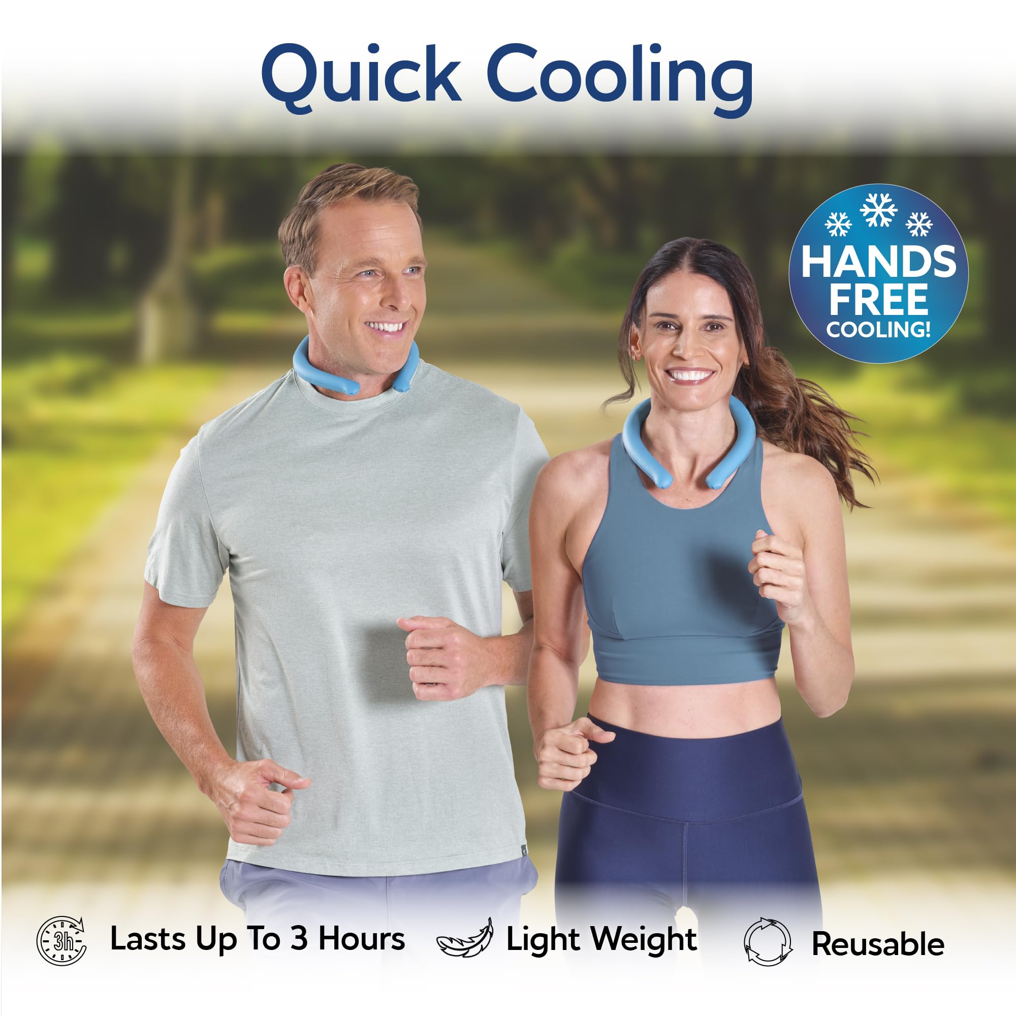Arctic Air Neck Chill, Neck Cooling Tube, Hands Free Cooling, Quick Freeze Gel, Wearable Body Coolers for Hot Weather, Reusable, Adjustable Fit, 3 Pack