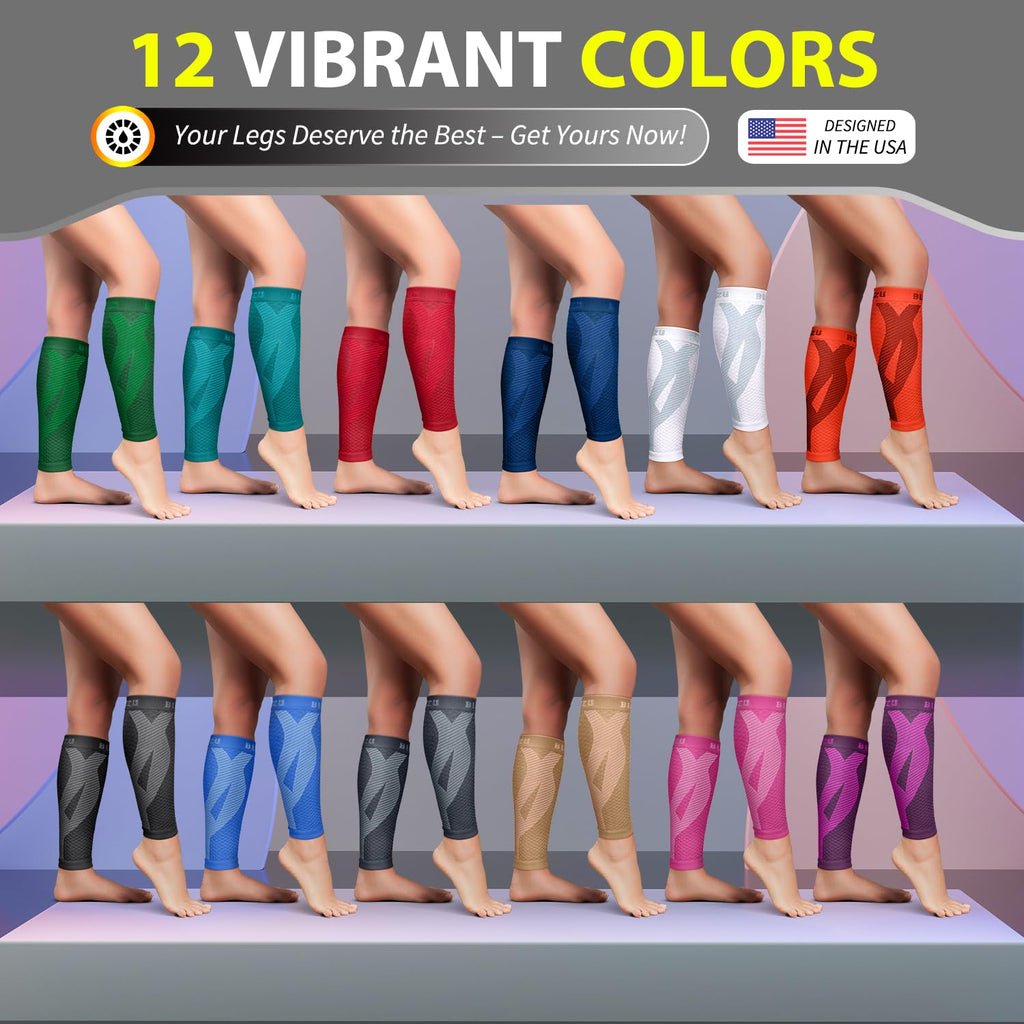 BLITZU Calf Compression Sleeves for Men and Women. Footless Compression Socks Support for Varicose Vein, Nursing, Running. Leg Sleeve Brace for Shin Splints, Pain Relief & Reduces Swelling Nude S-M