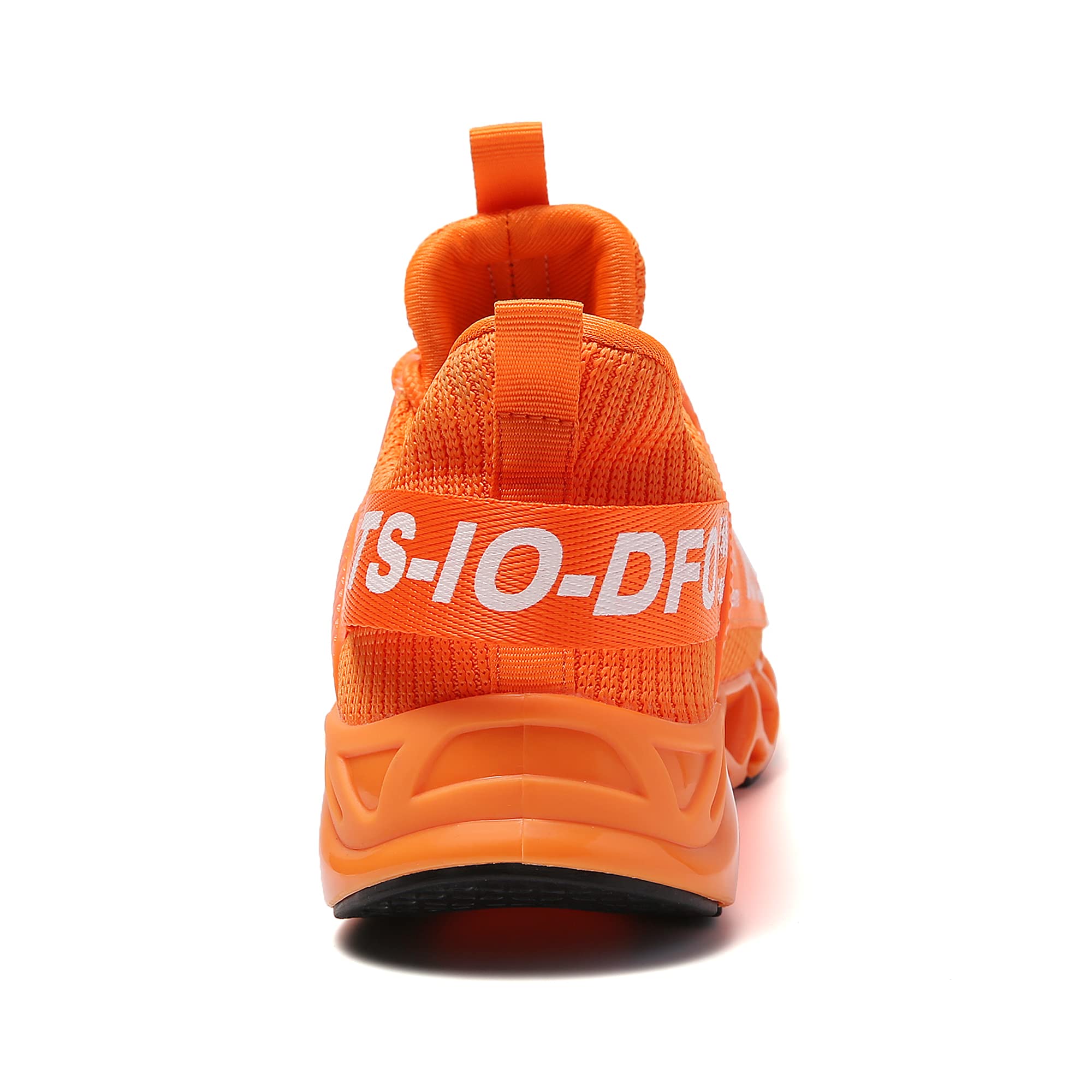 FRSHANIAH Sneakers for Men Slip On Casual Sport Running Shoes Athletic Tennis Walking Shoes Breathable Fashion Gym Runner Jogging Shoes Orange Size 8