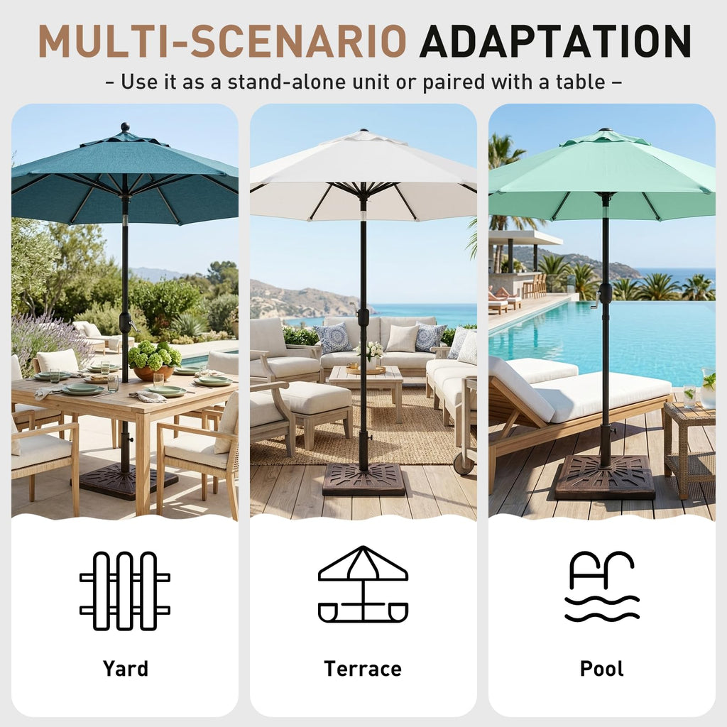 T&Jero 42 lb Square Heavy Duty Patio Market Table Umbrella Base Stand Weight for Outdoor, Bronze