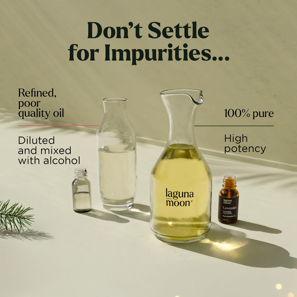 Lagunamoon Essential Oils Aromatherapy Set - 6 Oils for Diffusers, Home Care, Candle Making Scents, Fragrance, Humidifiers, Gifts - Peppermint, Tea Tree, Lavender, Eucalyptus, Orange (10mL)