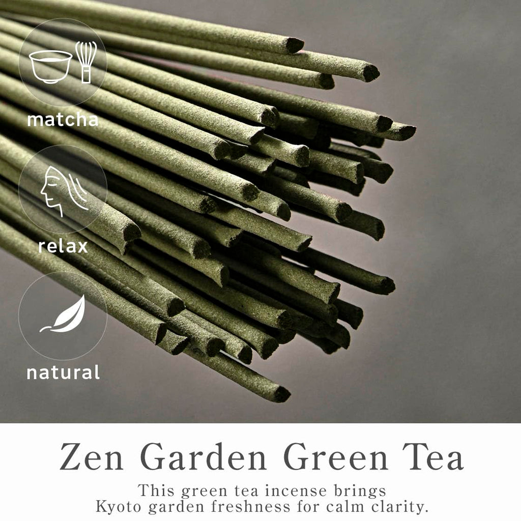 なごみ工房 Kyoto Green Tea Incense Sticks - Japanese Temple Aroma, Ideal for Relaxation & Meditation, Approx. 60 Sticks (0.044 Pounds) - Premium Quality Incense for Spiritual & Home Use Nagomikobo