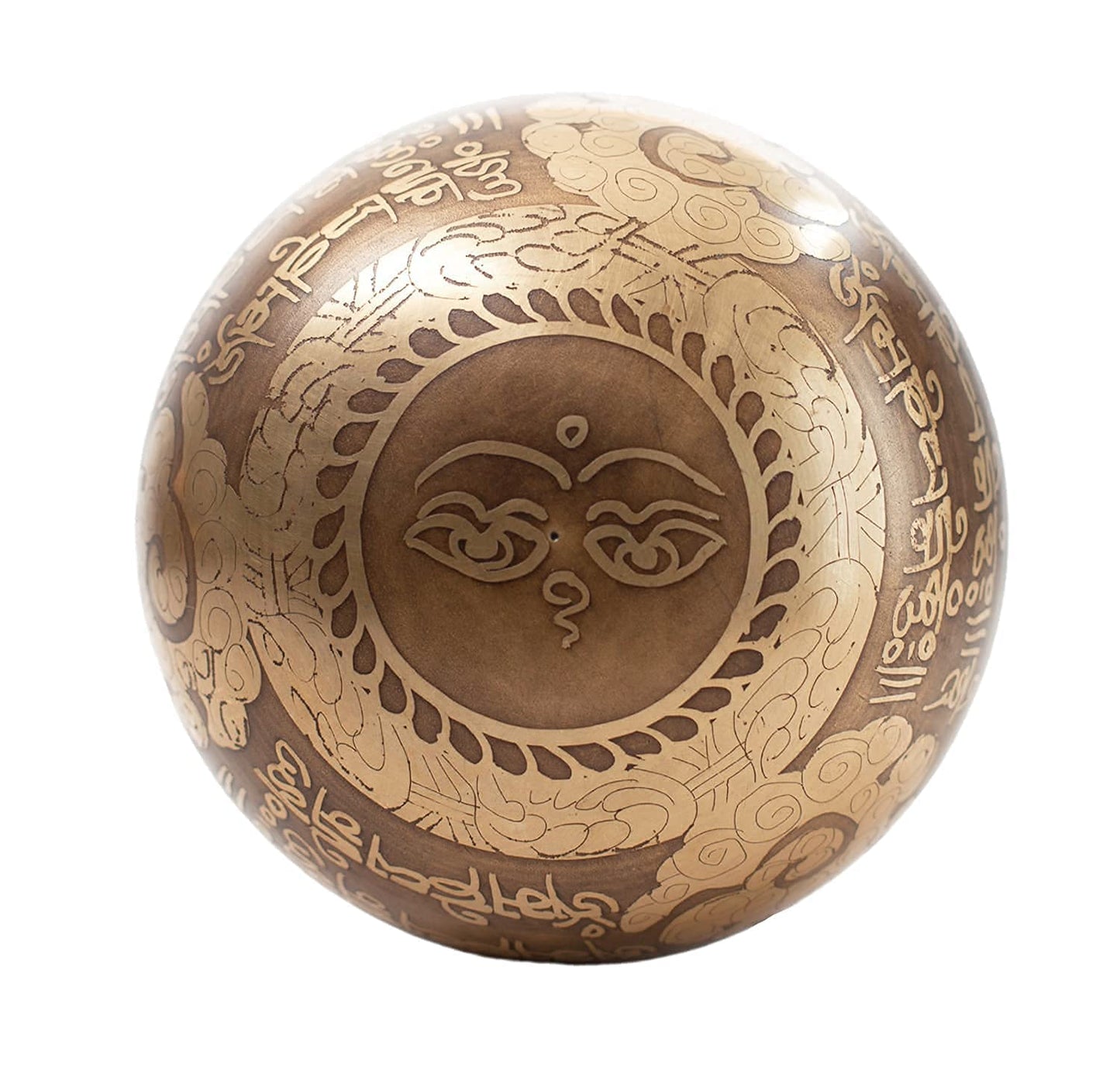 Tibetan Singing Bowl Set – Bronze Master Grade with Pure Tone & Thangka Art – Handmade in Nepal by Himalayan Bazaar (Gold & Yellow)