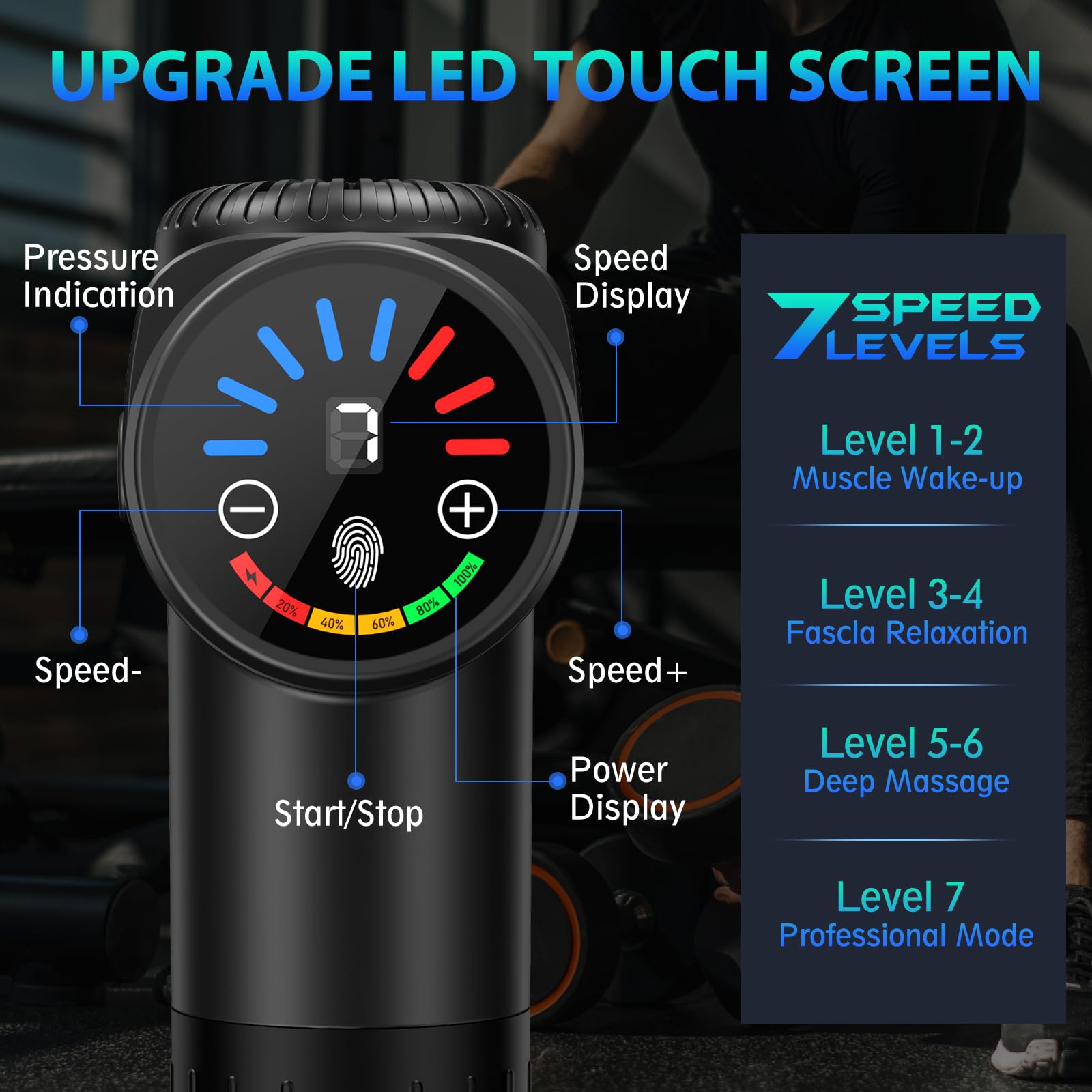TOLOCO Massage Gun, Deep Tissue Back Massage for Athletes for Pain Relief, Percussion Massager with 10 Massages Heads & Silent Brushless Motor, Mothers Day Gifts, Black