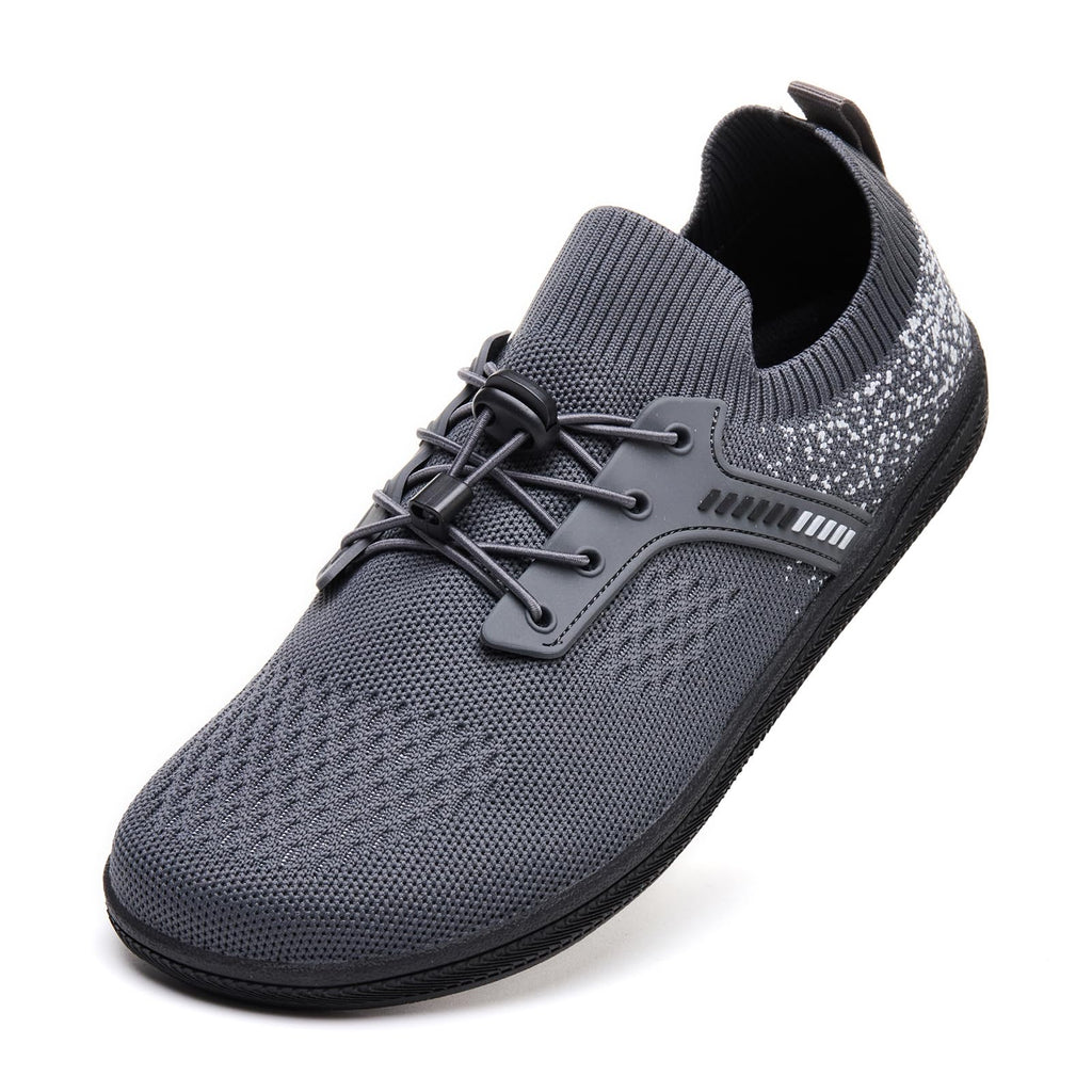 Mirekix Barefoot Shoes for Men, Wide Toe Box Zero Drop Minimalist Sneakers,Lightweight Breathable Walking Shoes for All-Day Comfort & Natural Foot Movement(grey43)