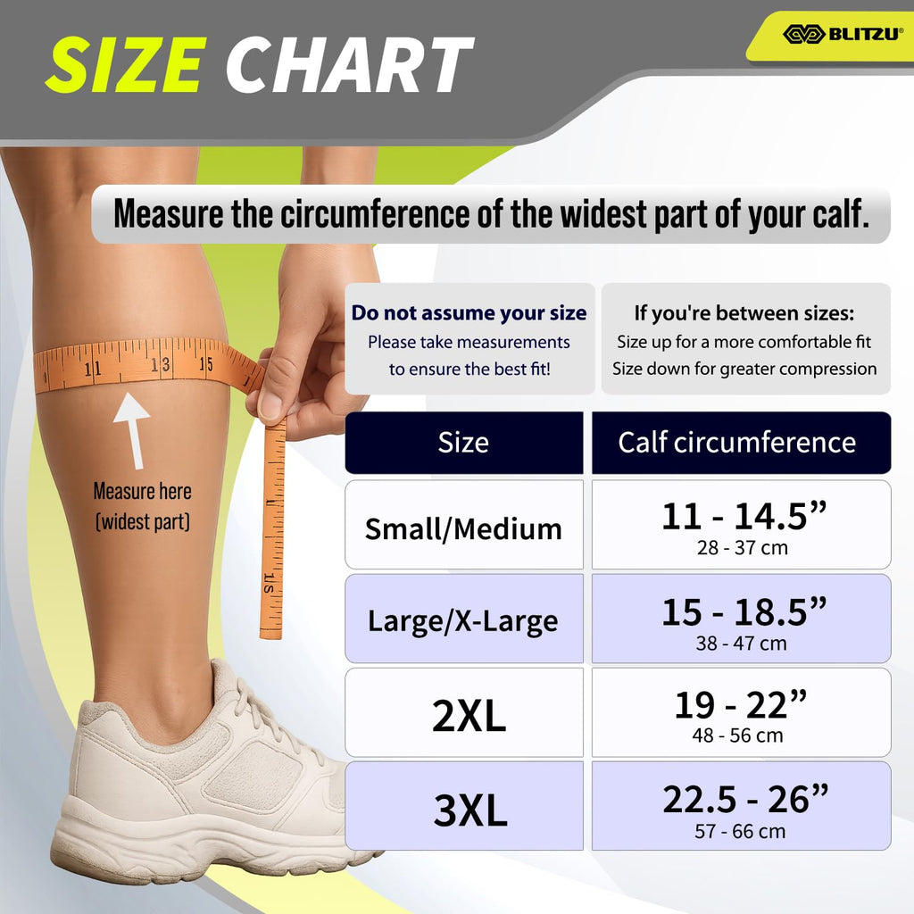 BLITZU Calf Compression Sleeves for Men and Women. Footless Compression Socks Support for Varicose Vein, Nursing, Running. Leg Sleeve Brace for Shin Splints, Pain Relief & Reduces Swelling Nude S-M