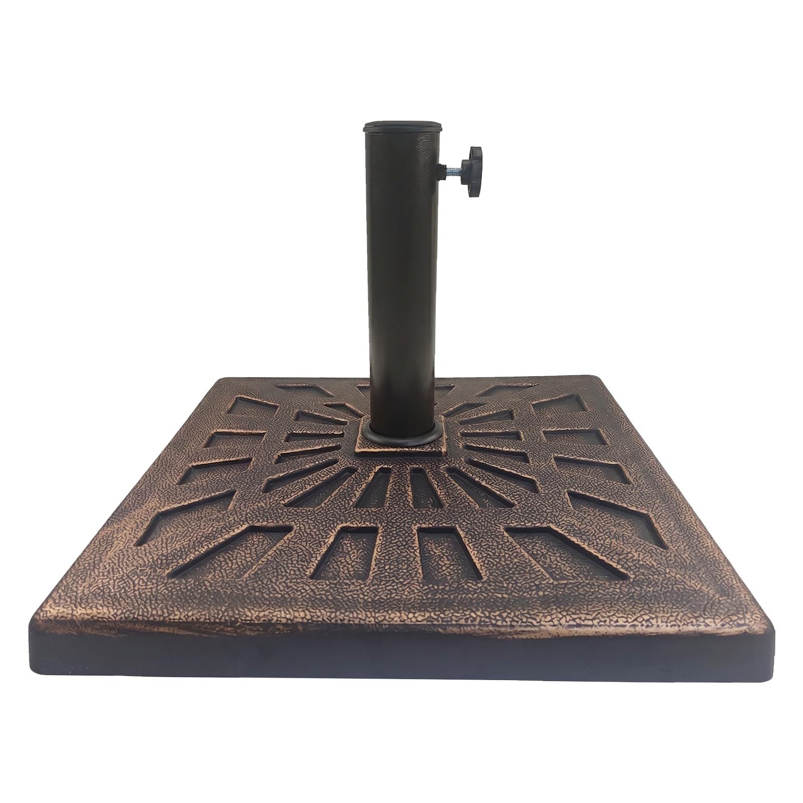 T&Jero 42 lb Square Heavy Duty Patio Market Table Umbrella Base Stand Weight for Outdoor, Bronze