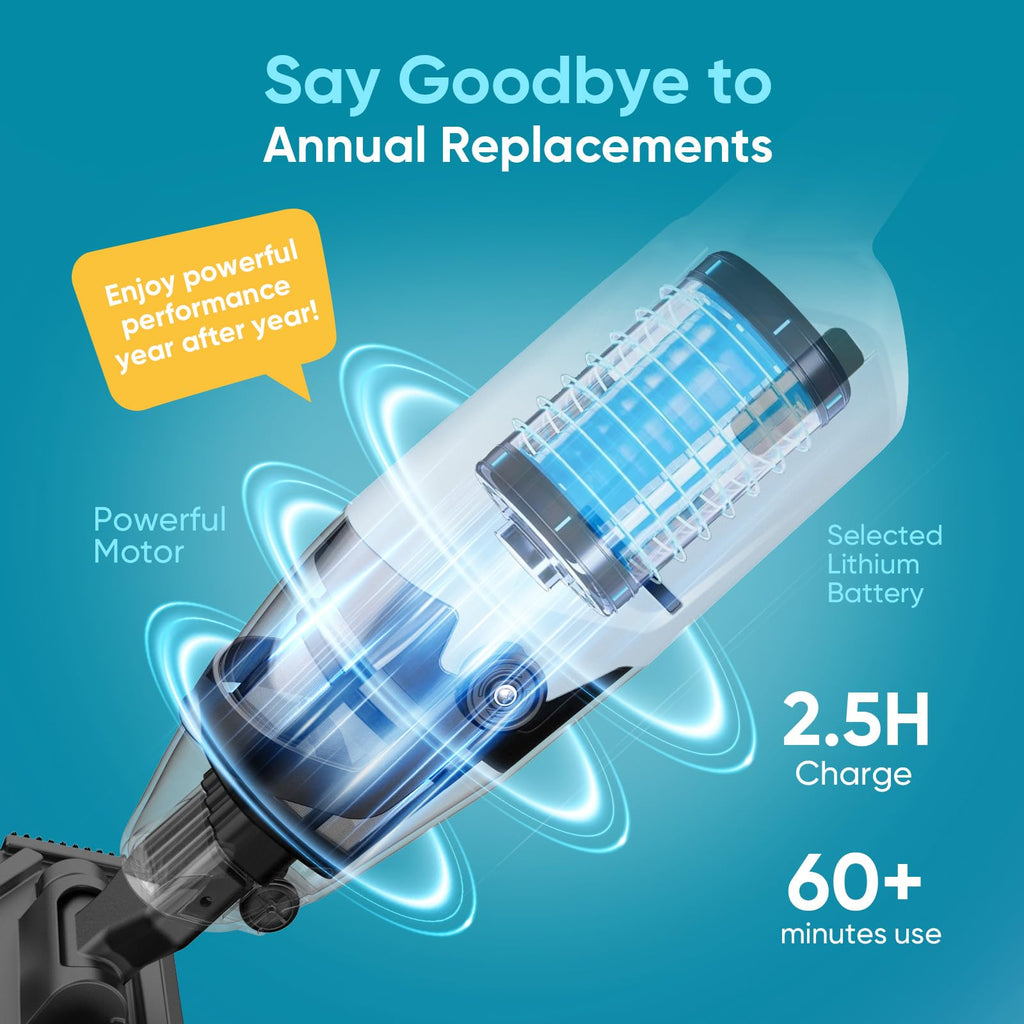 Cordless Pool Vacuum for Above Ground and Inground Pools, 18 GPM Powerful Suction Handheld Rechargeable Pool Cleaner with Versatile 4-Section Pole, 1H Runtime, Ideal for Leaves, Sand and Debris