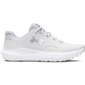 Under Armour Women's Charged Surge 4, (100) White/Distant Gray/Metallic Silver, 8.5, US