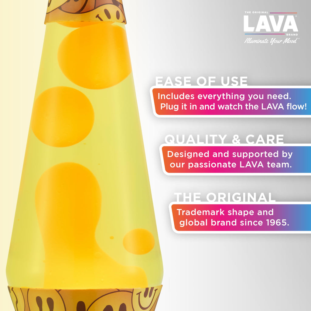 The Original Lava® Lamp - 14.5" Grinning Globs - Classic Liquid Motion Lamp - Yellow Lava and Orange Liquid - Item #2094 (Amazon Exclusive)