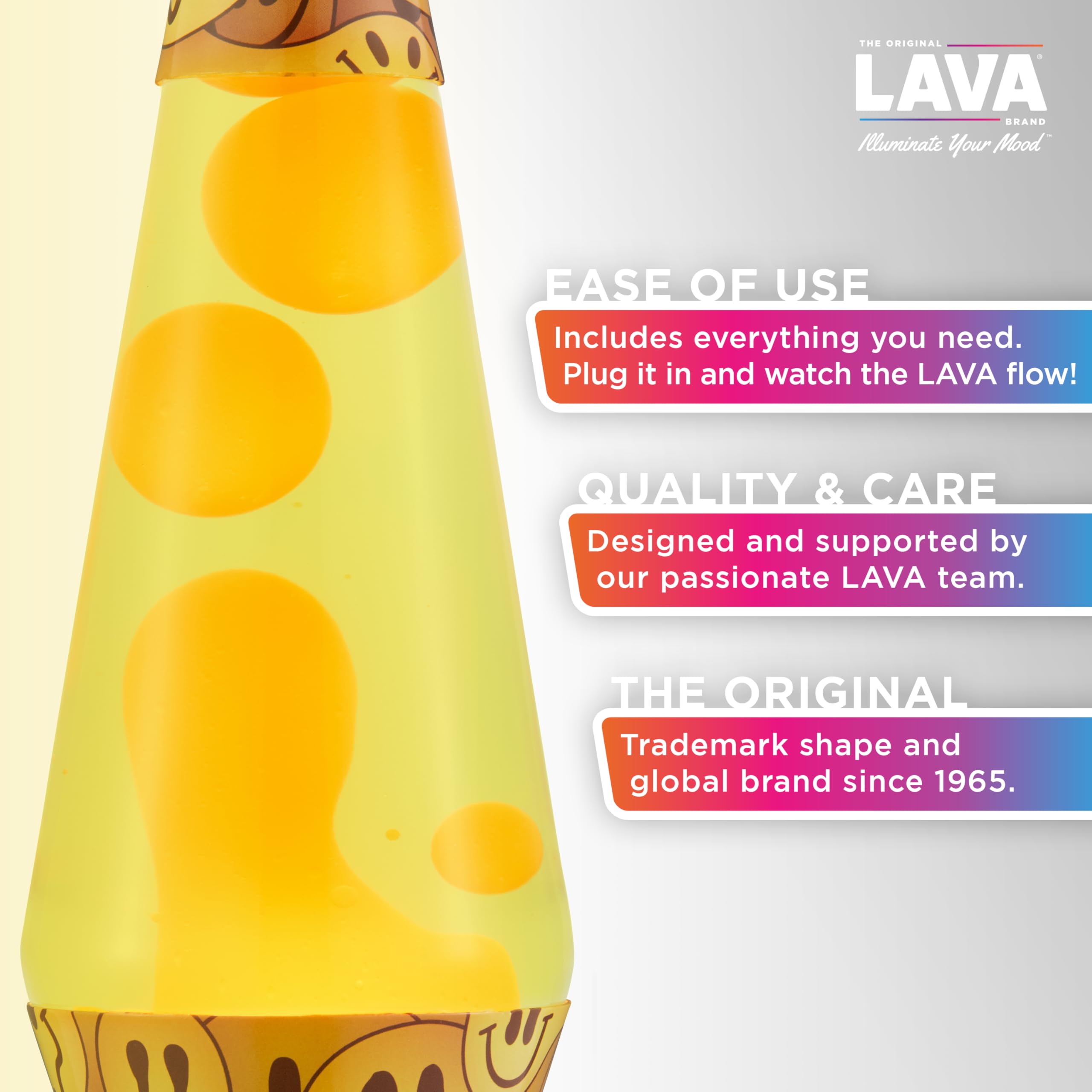 The Original Lava® Lamp - 14.5" Grinning Globs - Classic Liquid Motion Lamp - Yellow Lava and Orange Liquid - Item #2094 (Amazon Exclusive)